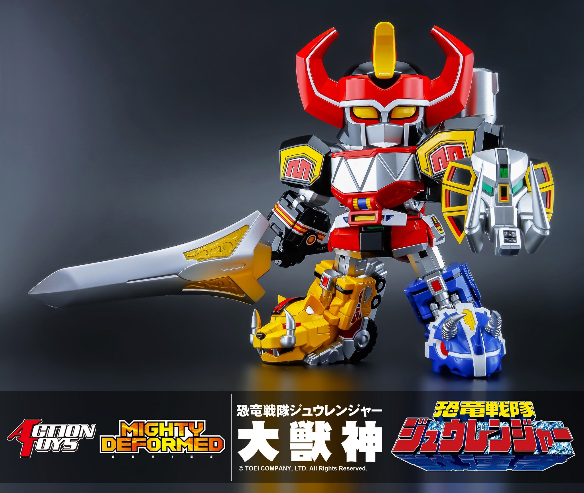 IN-STOCK Action Toys - Mighty Deformed - Kyōryū Sentai Zyuranger  - Shinka Gattai Daizyuzin (Megazord)