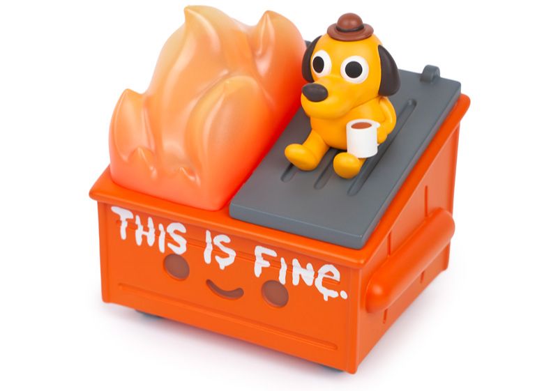 IN-STOCK 100soft - Dumpster Fire Vinyl Figure: This Is Fine Edition