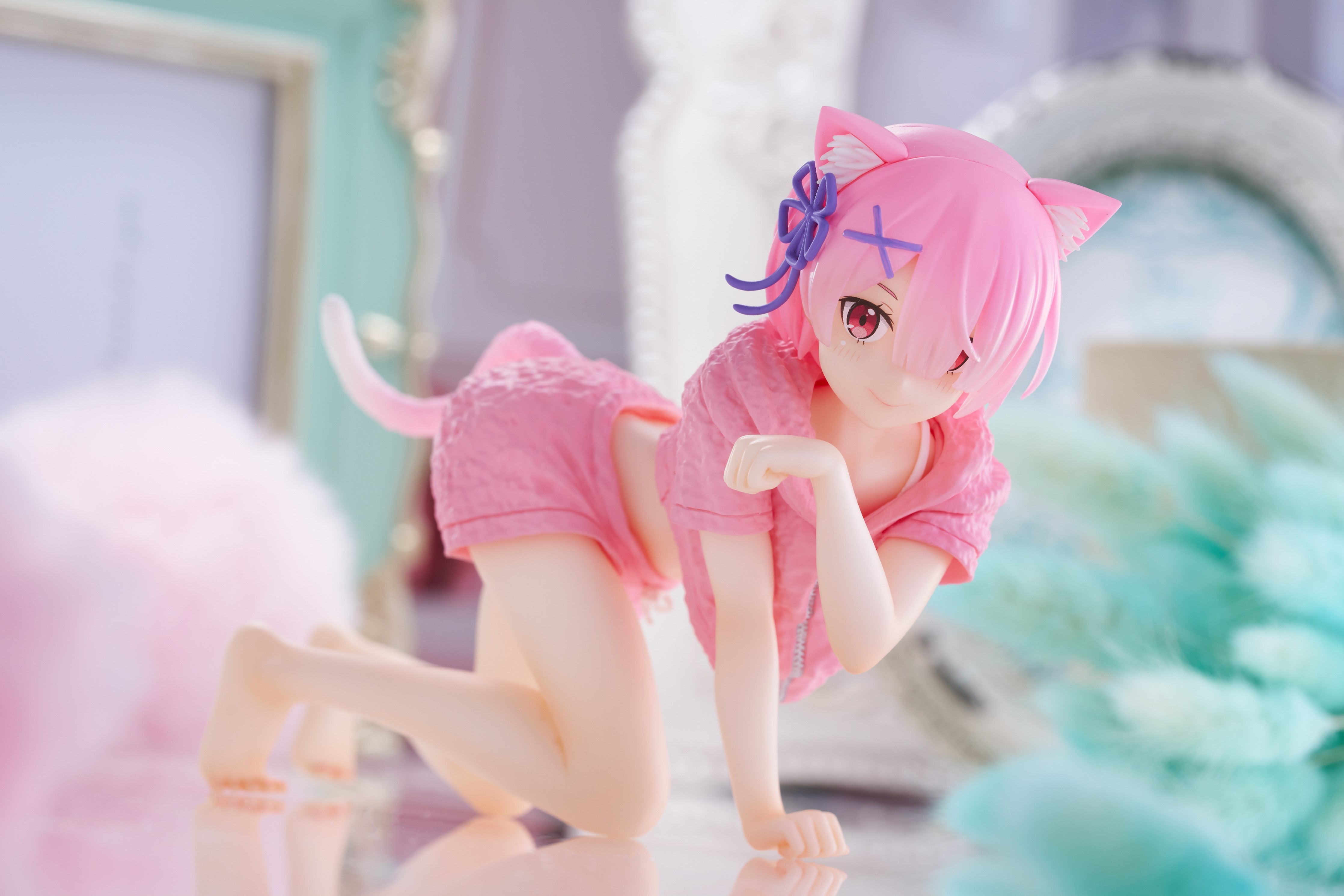 PRE-ORDER Taito - Re:ZERO -Starting Life in Another World- Desktop Cute Figure - Ram: Cat Roomwear Ver.