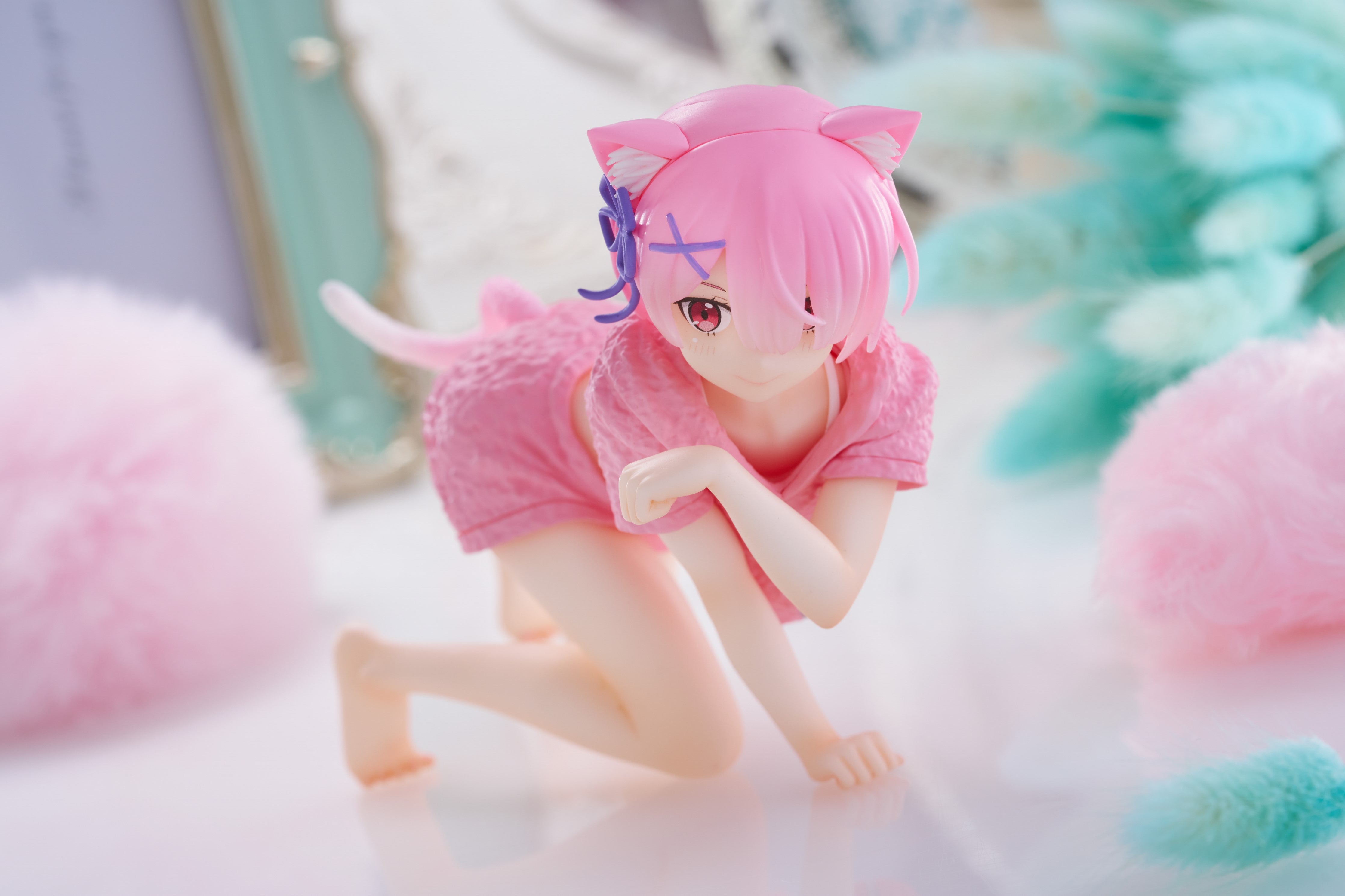 PRE-ORDER Taito - Re:ZERO -Starting Life in Another World- Desktop Cute Figure - Ram: Cat Roomwear Ver.