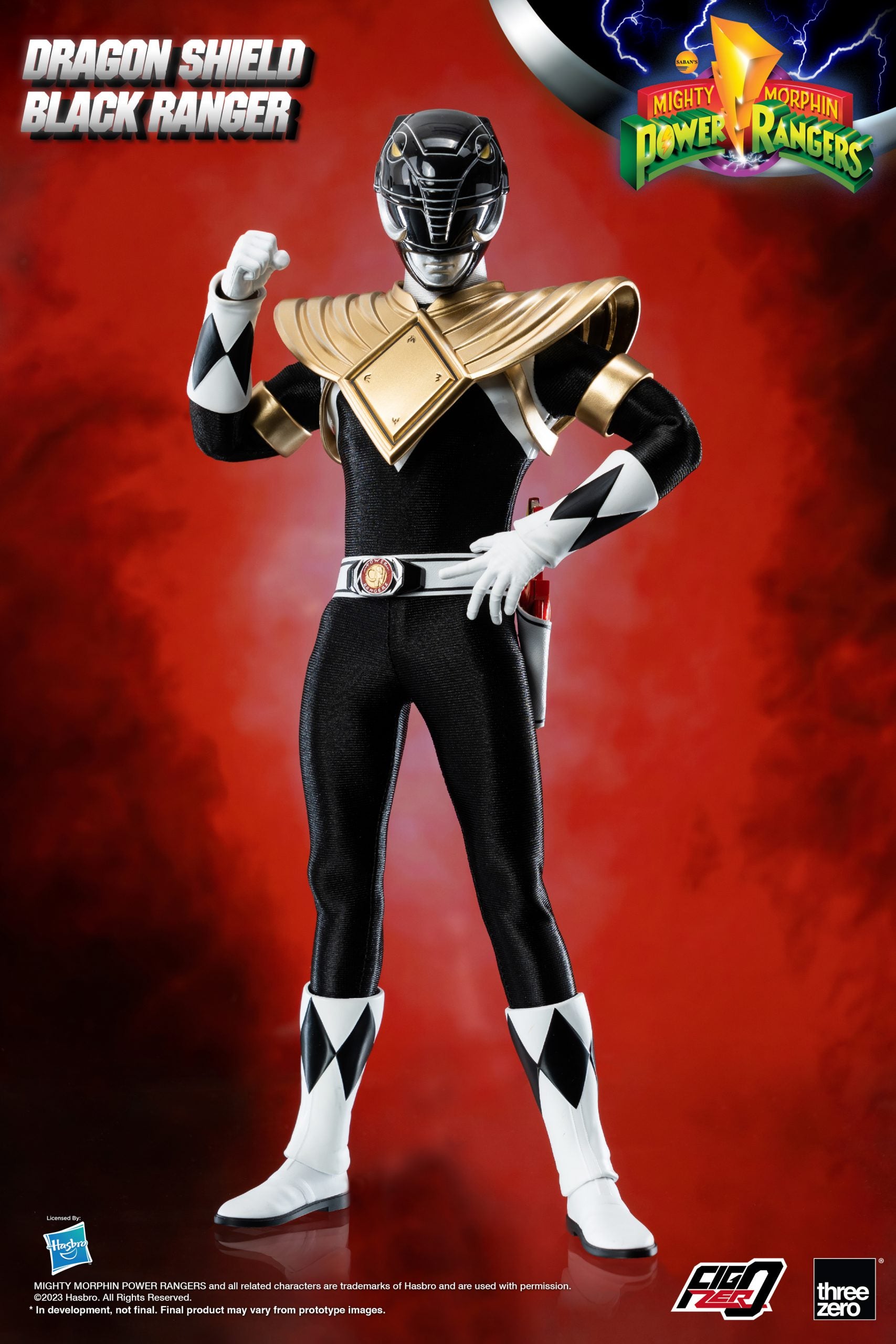 PRE-ORDER threezero - FigZero - Mighty Morphin Power Rangers - Dragon Shield Black Ranger 1/6