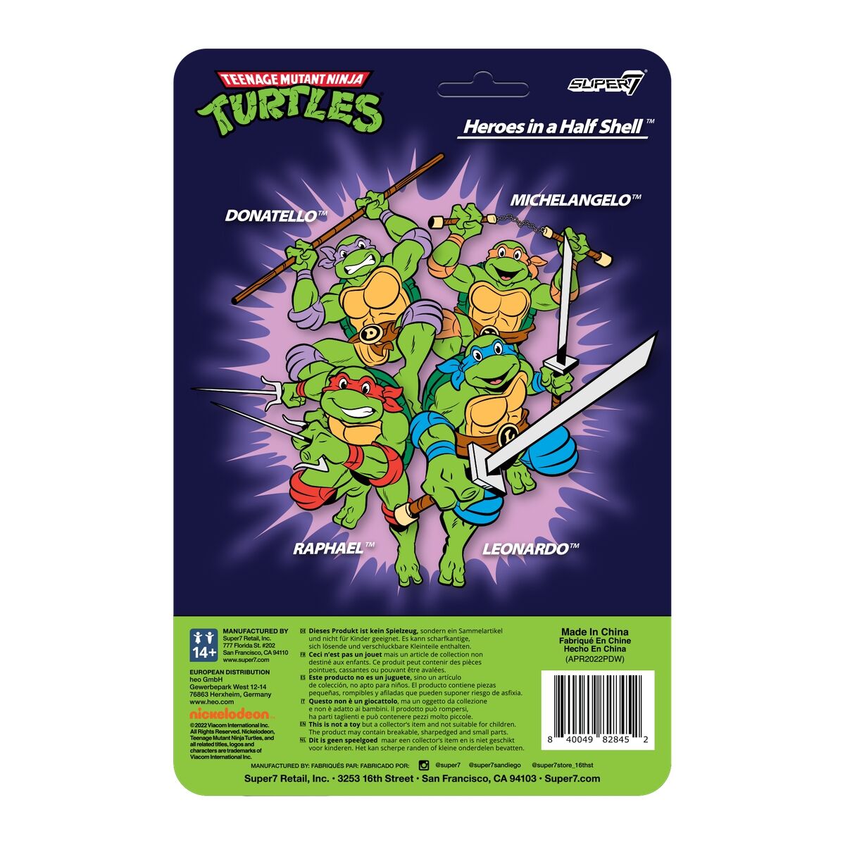 PRE-ORDER Super7 - ReAction - Teenage Mutant Ninja Turtles - Toon Donatello