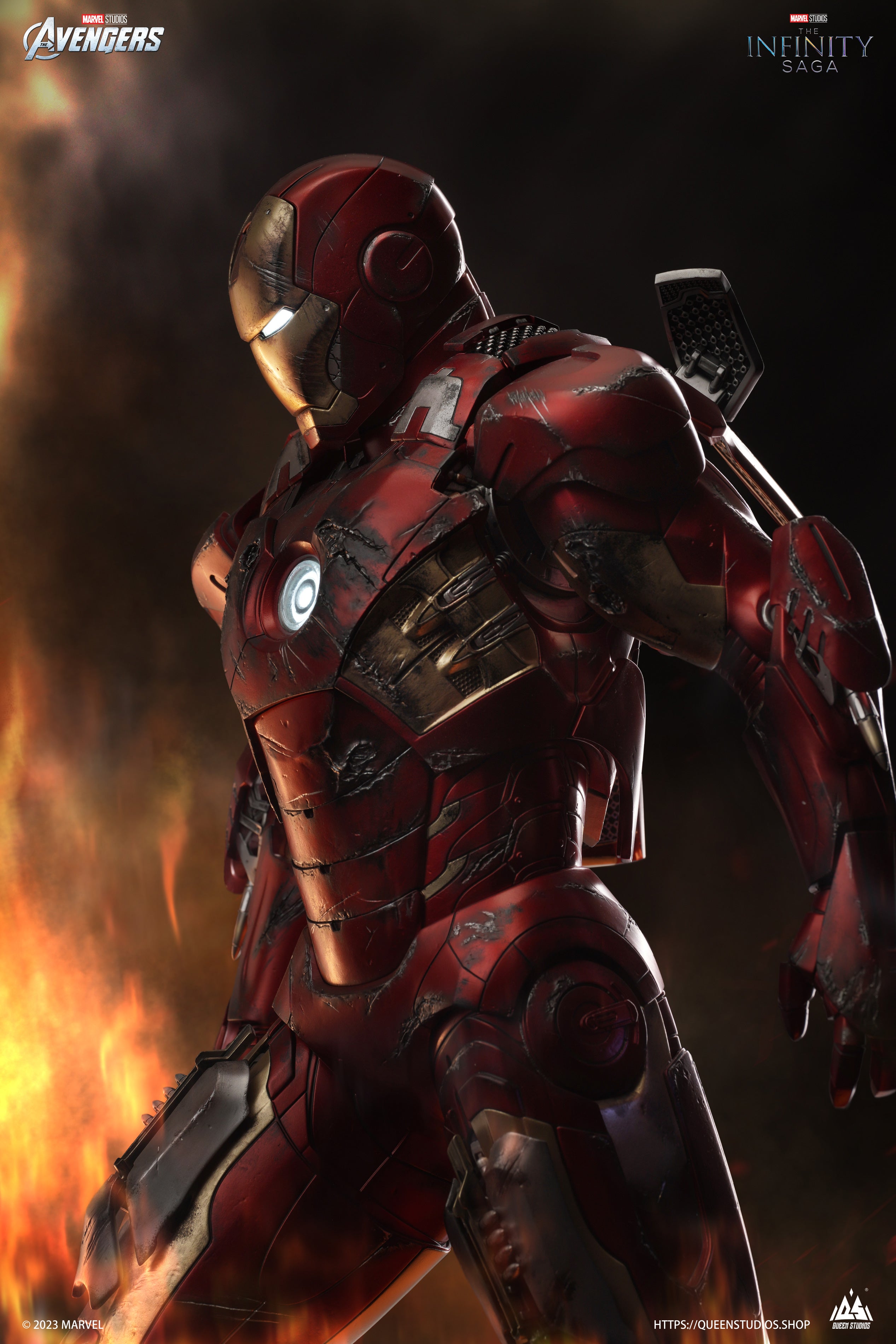 PRE-ORDER Queen Studios - The Avengers - Iron Man Mark 7: Battle Damaged 1/3
