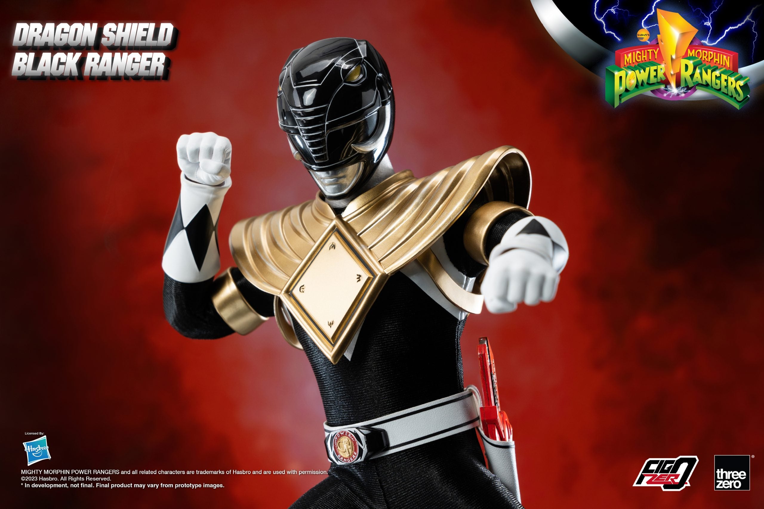 PRE-ORDER threezero - FigZero - Mighty Morphin Power Rangers - Dragon Shield Black Ranger 1/6