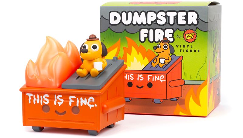 IN-STOCK 100soft - Dumpster Fire Vinyl Figure: This Is Fine Edition