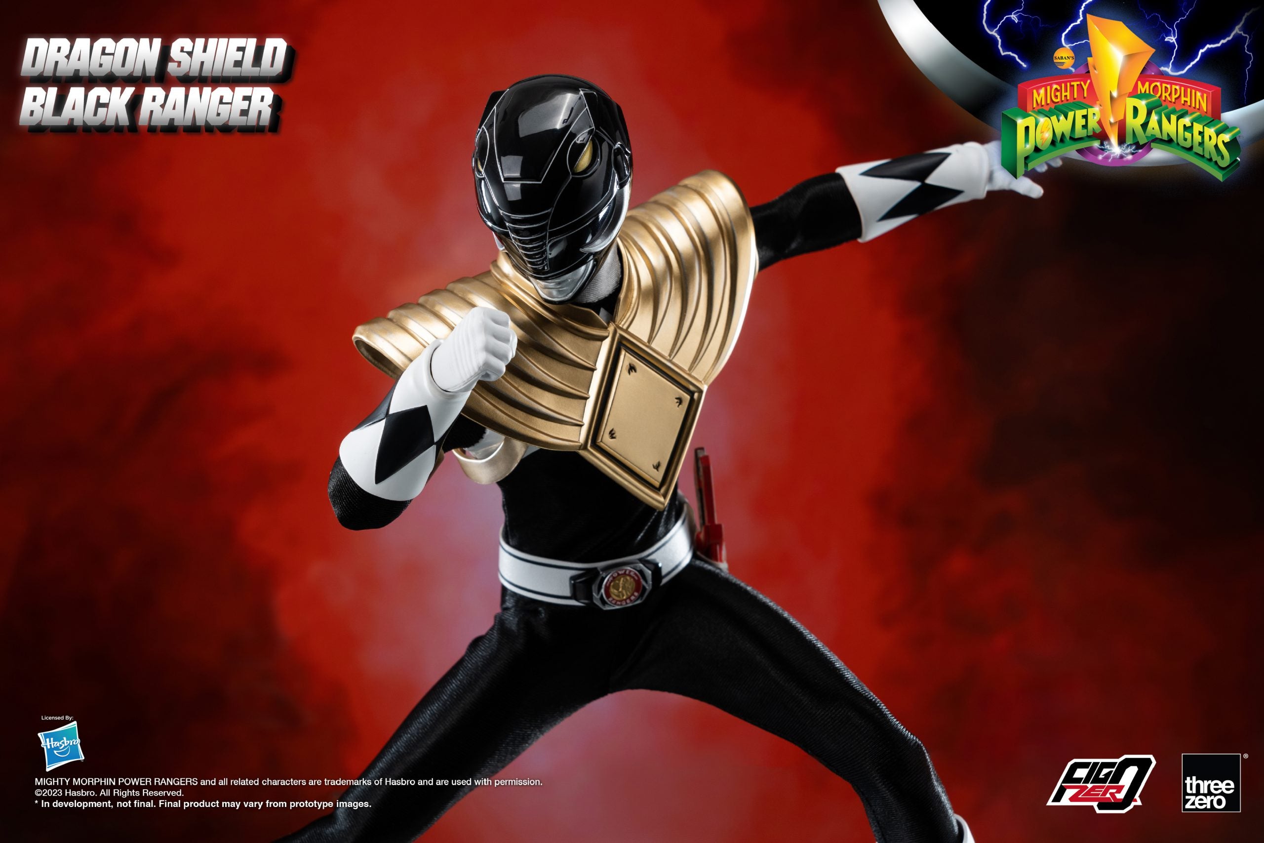 PRE-ORDER threezero - FigZero - Mighty Morphin Power Rangers - Dragon Shield Black Ranger 1/6
