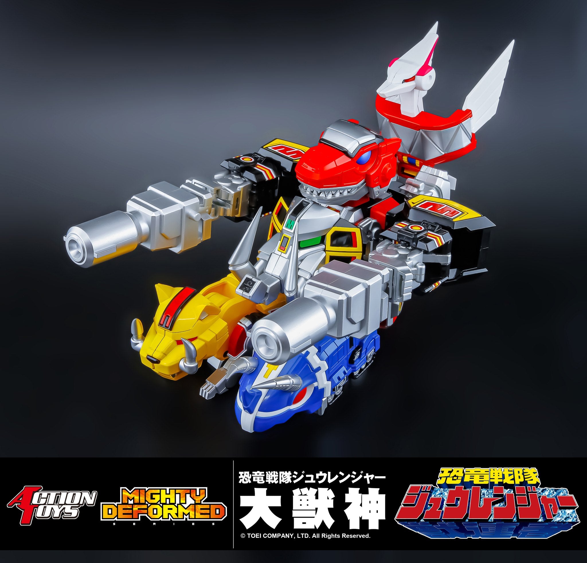 IN-STOCK Action Toys - Mighty Deformed - Kyōryū Sentai Zyuranger  - Shinka Gattai Daizyuzin (Megazord)