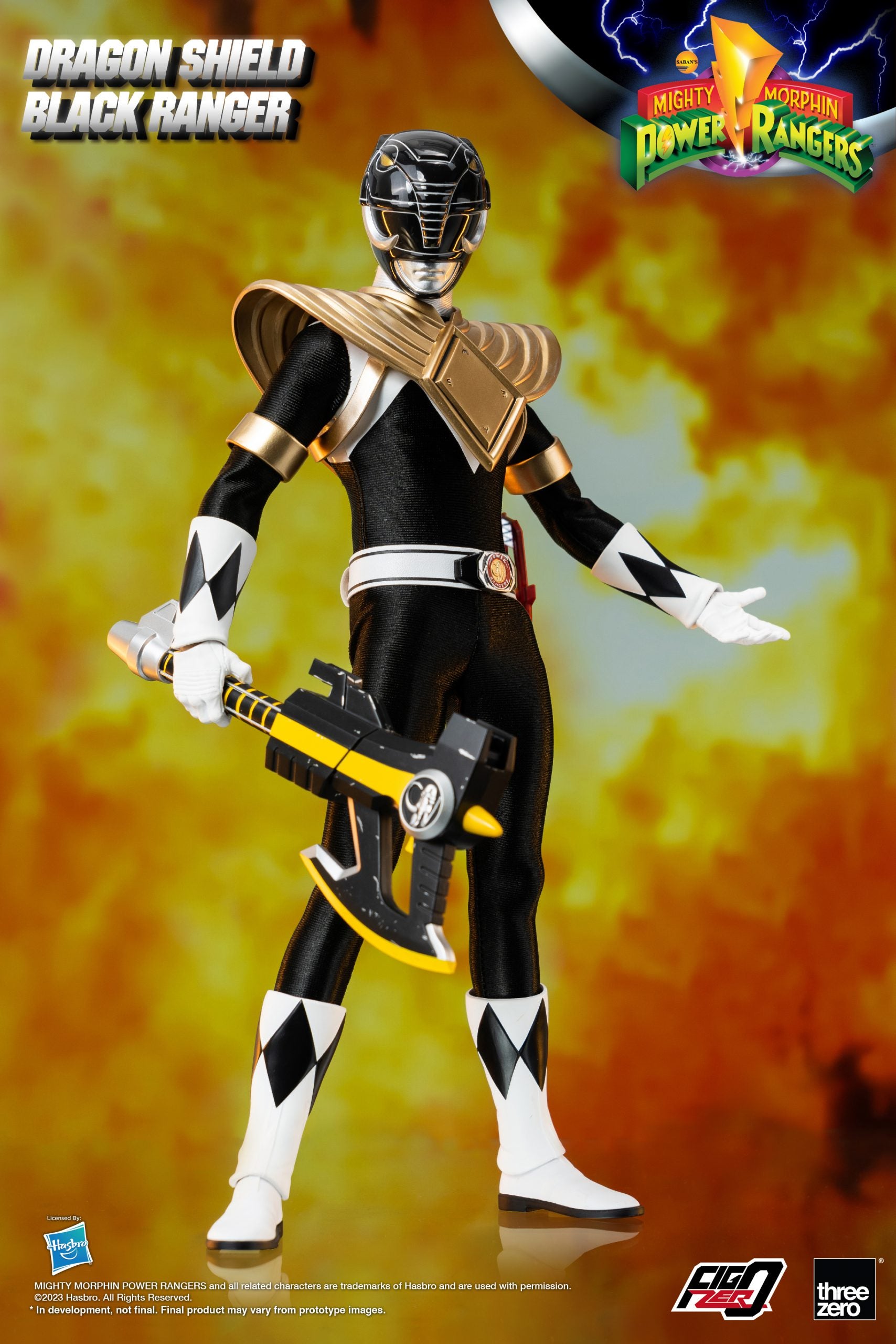 PRE-ORDER threezero - FigZero - Mighty Morphin Power Rangers - Dragon Shield Black Ranger 1/6