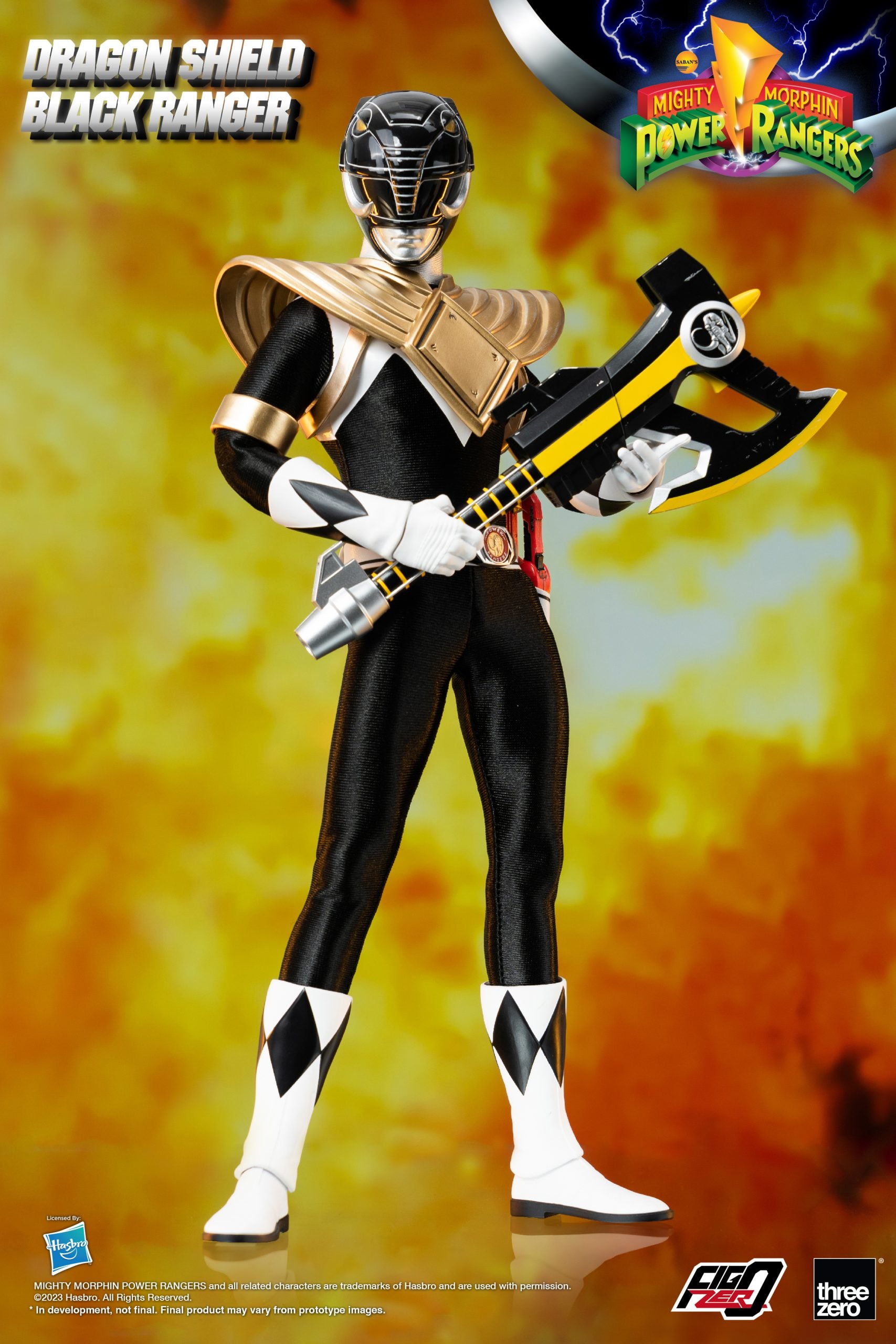 PRE-ORDER threezero - FigZero - Mighty Morphin Power Rangers - Dragon Shield Black Ranger 1/6