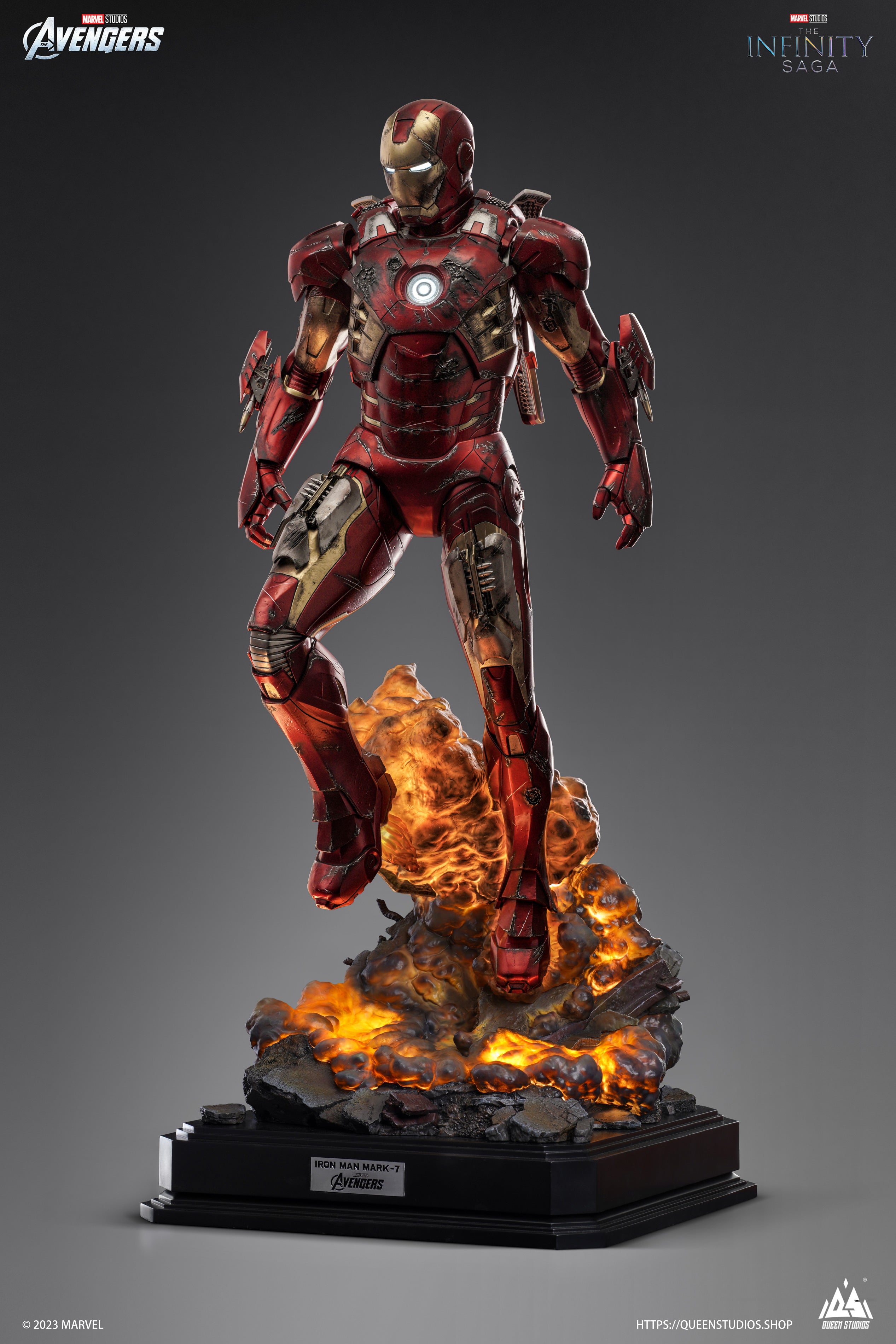 PRE-ORDER Queen Studios - The Avengers - Iron Man Mark 7: Battle Damaged 1/3