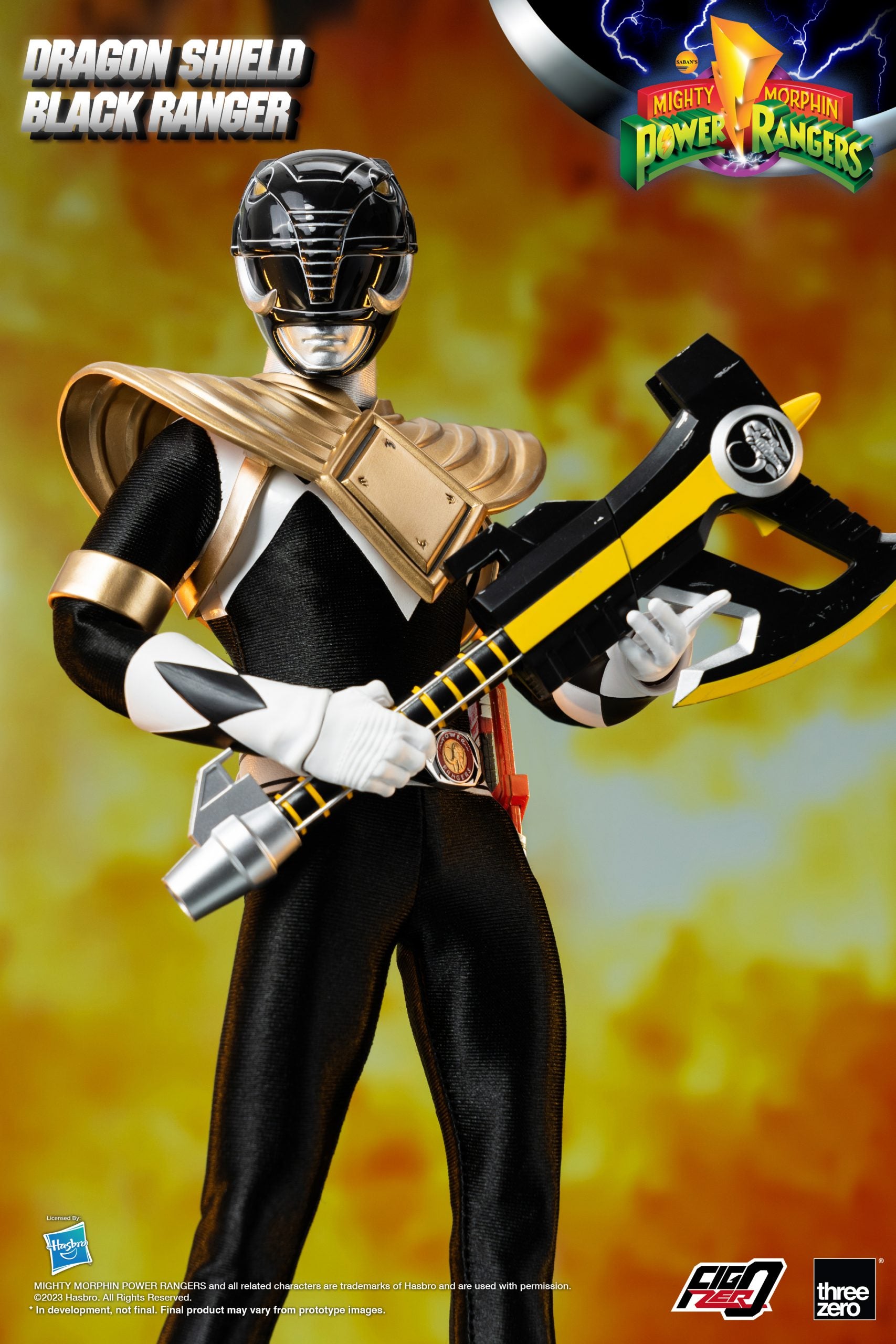 PRE-ORDER threezero - FigZero - Mighty Morphin Power Rangers - Dragon Shield Black Ranger 1/6