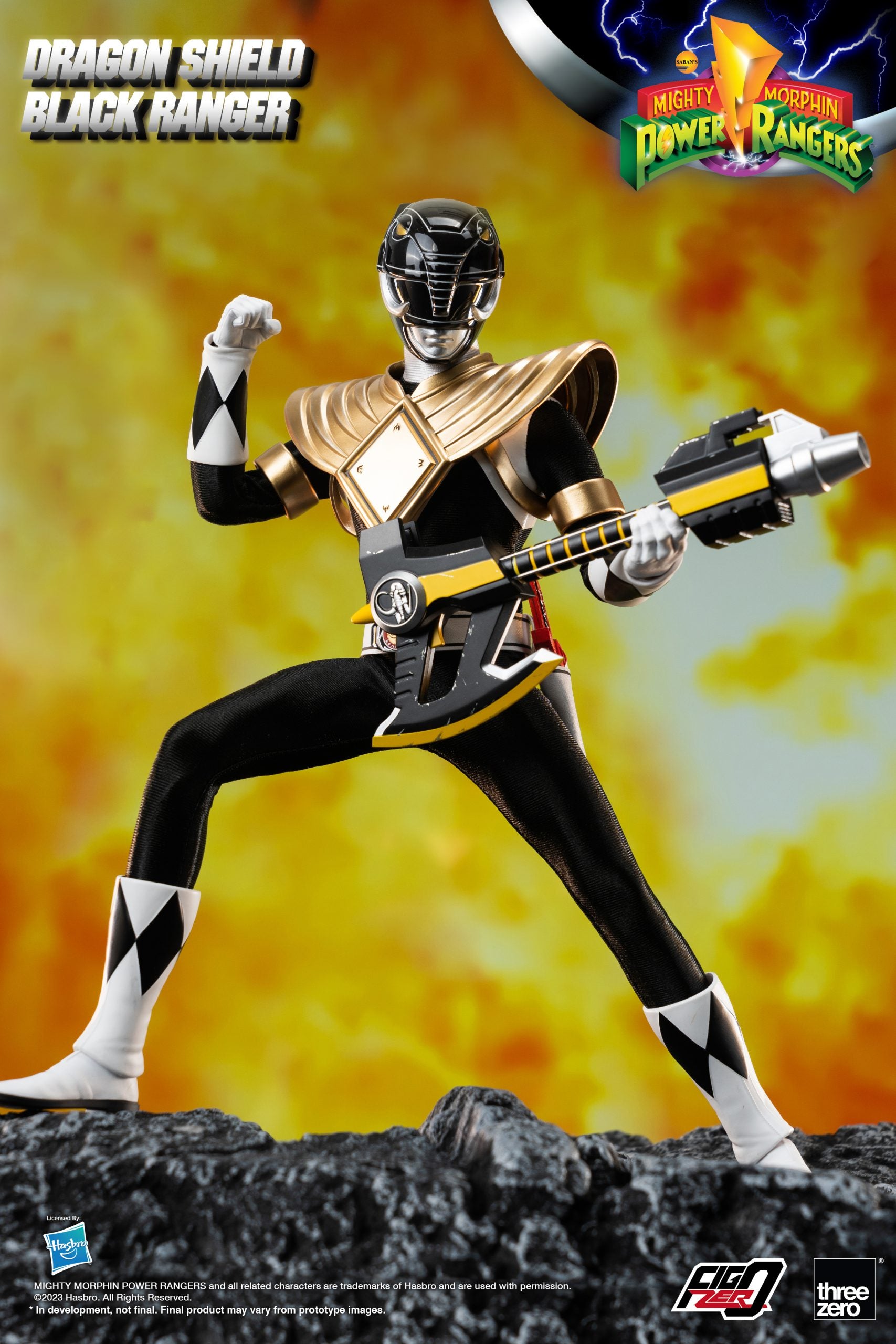 PRE-ORDER threezero - FigZero - Mighty Morphin Power Rangers - Dragon Shield Black Ranger 1/6