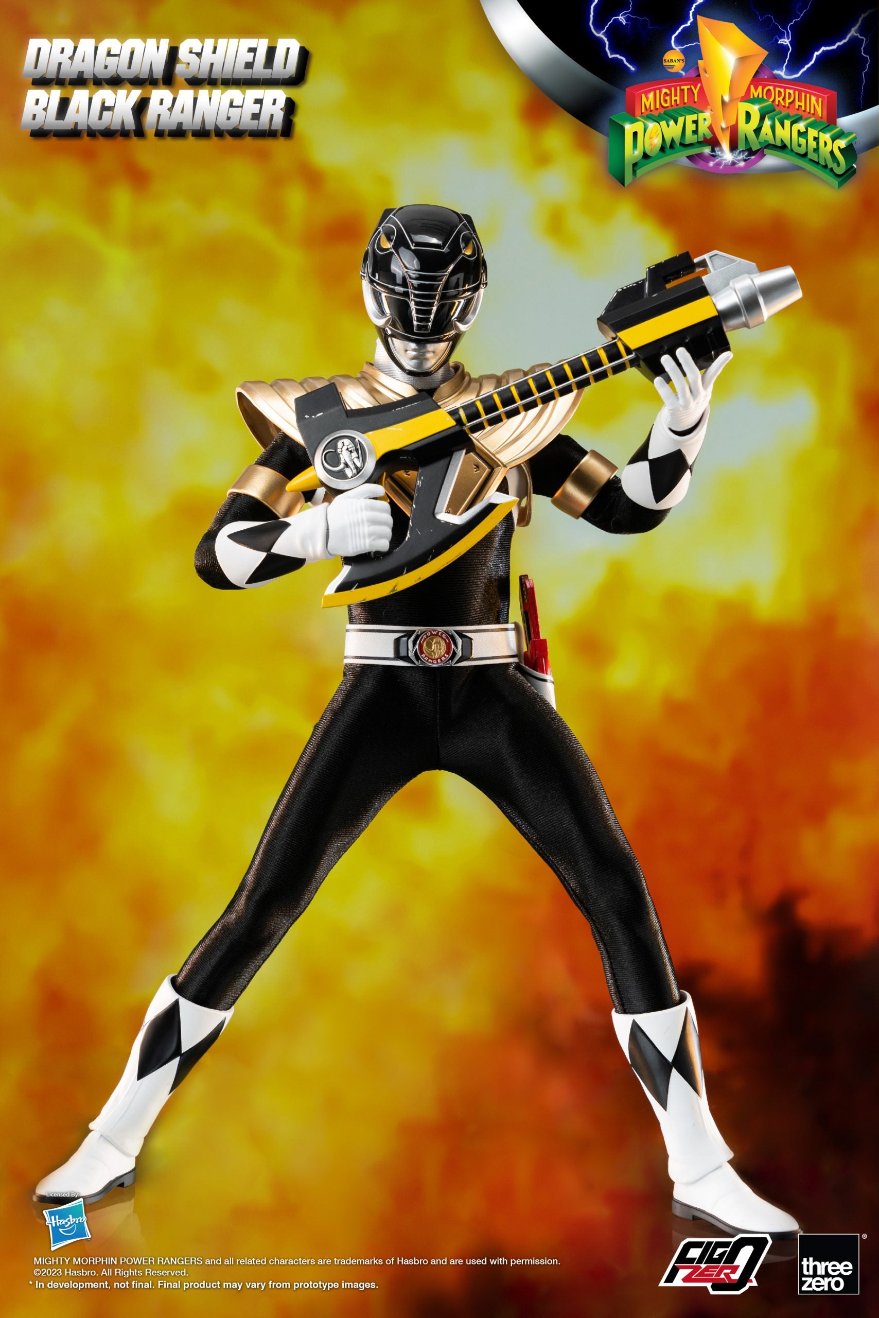 PRE-ORDER threezero - FigZero - Mighty Morphin Power Rangers - Dragon Shield Black Ranger 1/6