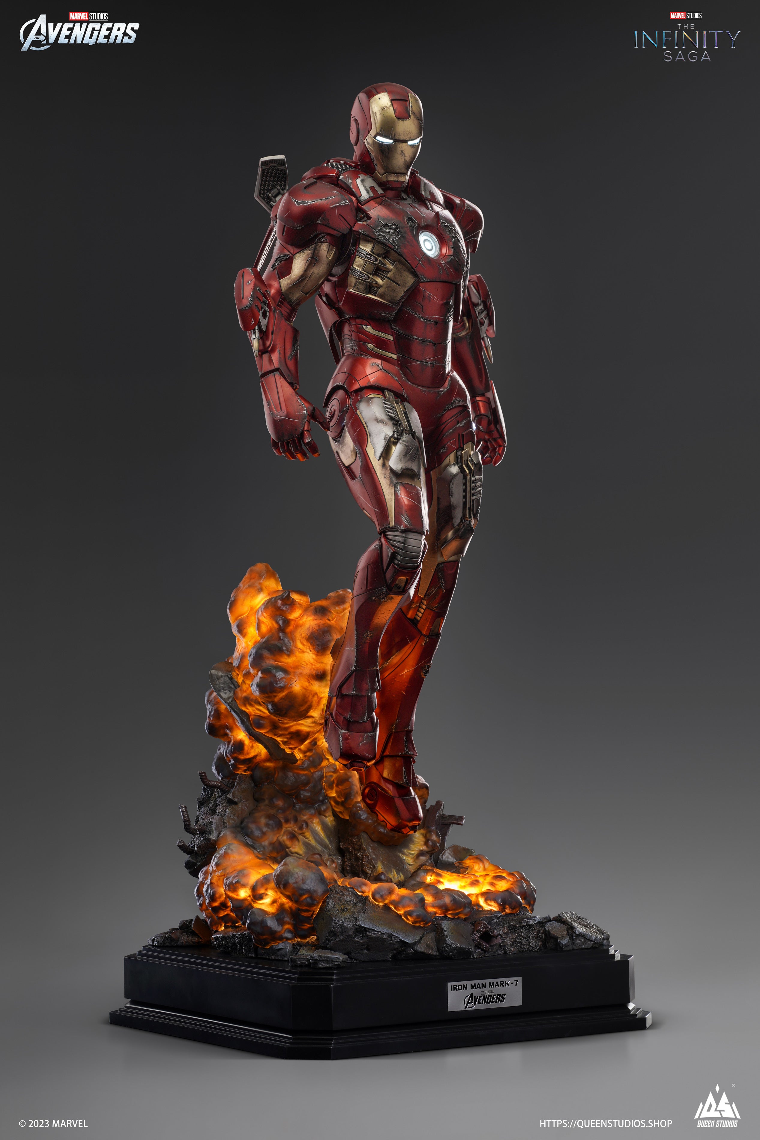 PRE-ORDER Queen Studios - The Avengers - Iron Man Mark 7: Battle Damaged 1/3