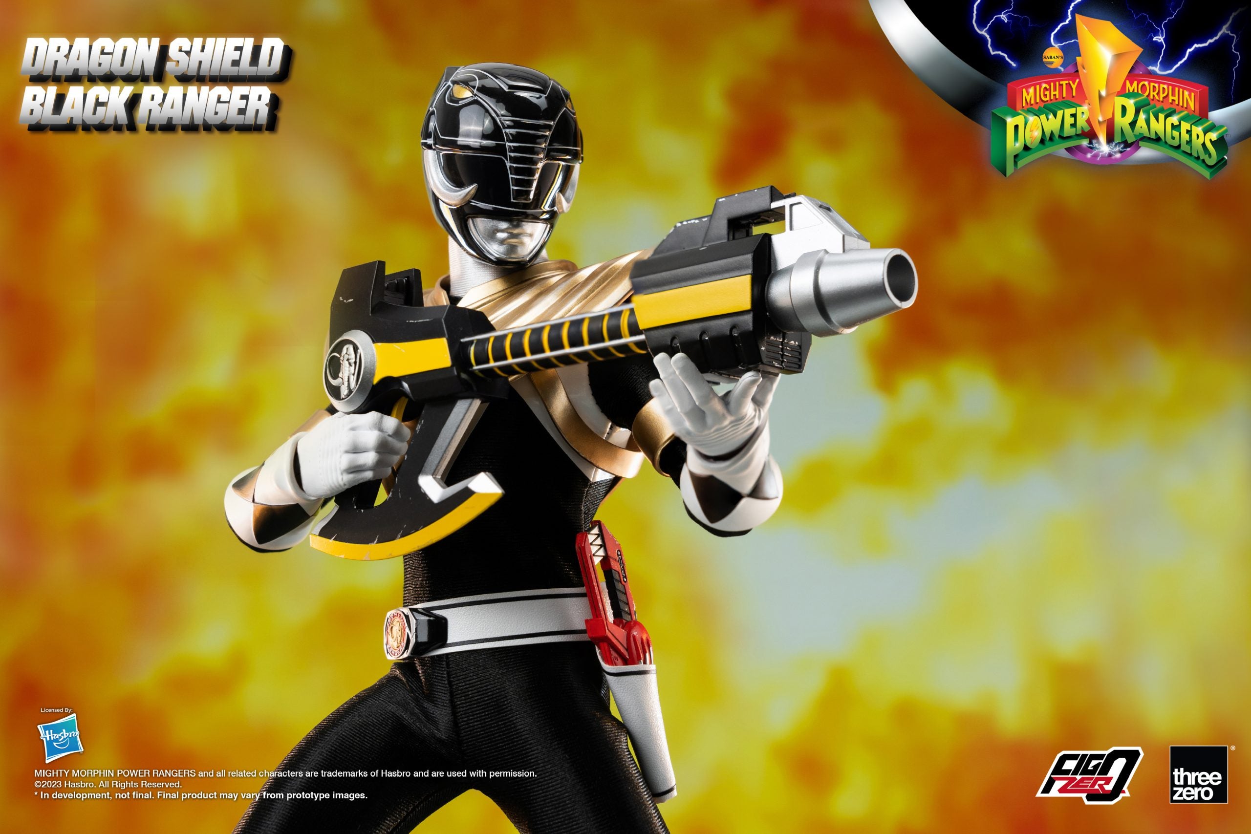 PRE-ORDER threezero - FigZero - Mighty Morphin Power Rangers - Dragon Shield Black Ranger 1/6