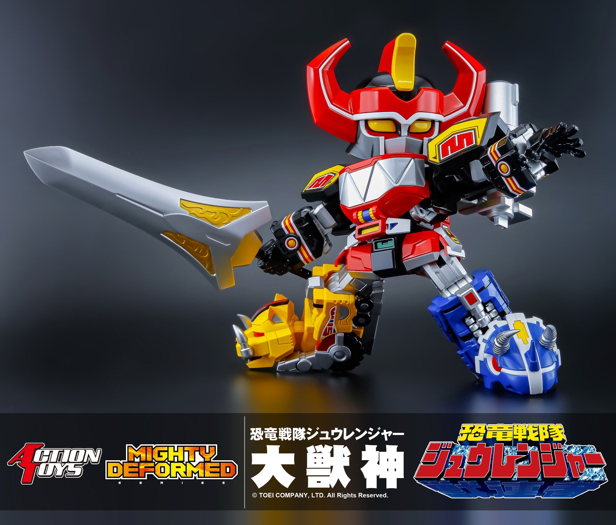 IN-STOCK Action Toys - Mighty Deformed - Kyōryū Sentai Zyuranger  - Shinka Gattai Daizyuzin (Megazord)