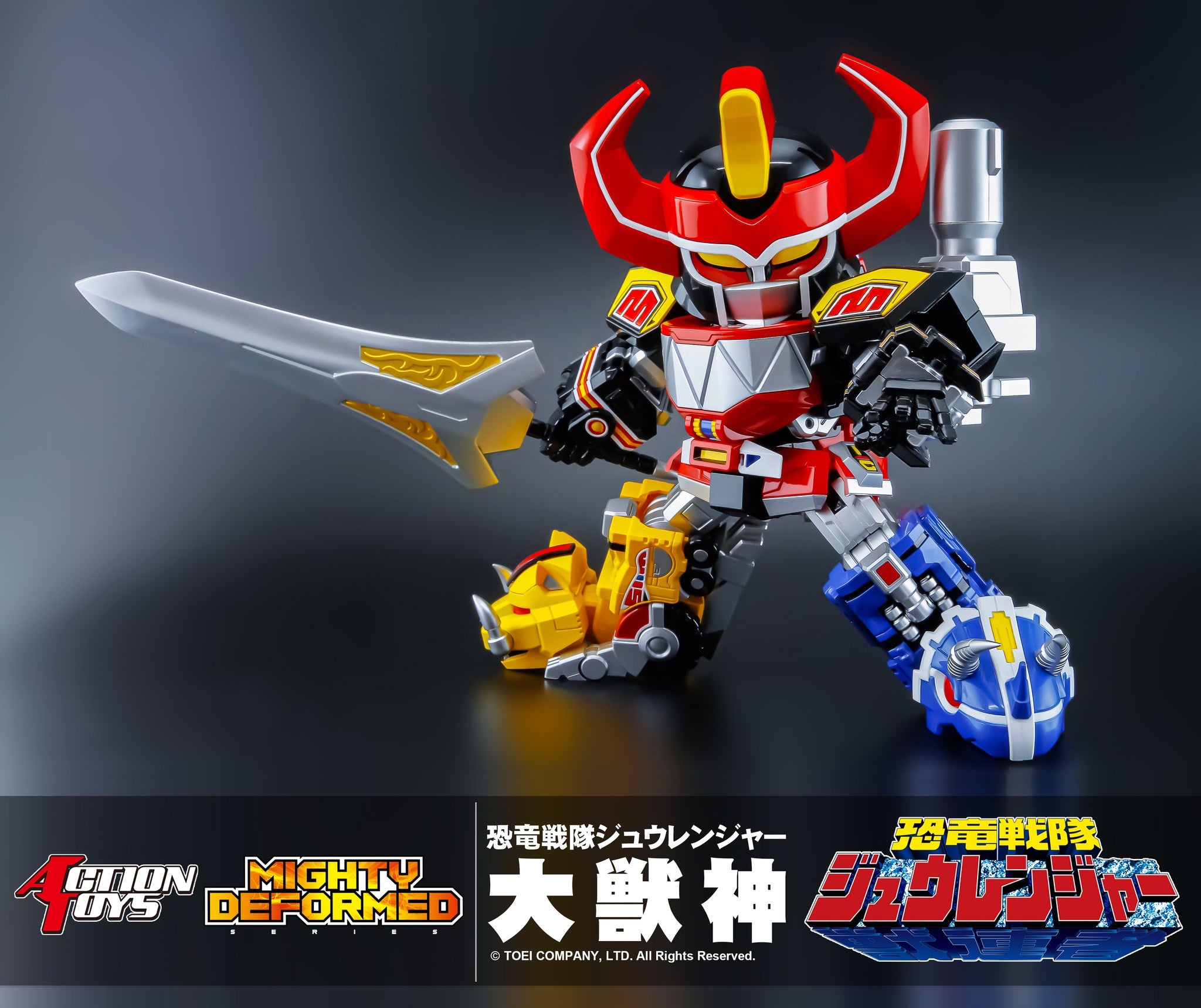 IN-STOCK Action Toys - Mighty Deformed - Kyōryū Sentai Zyuranger  - Shinka Gattai Daizyuzin (Megazord)