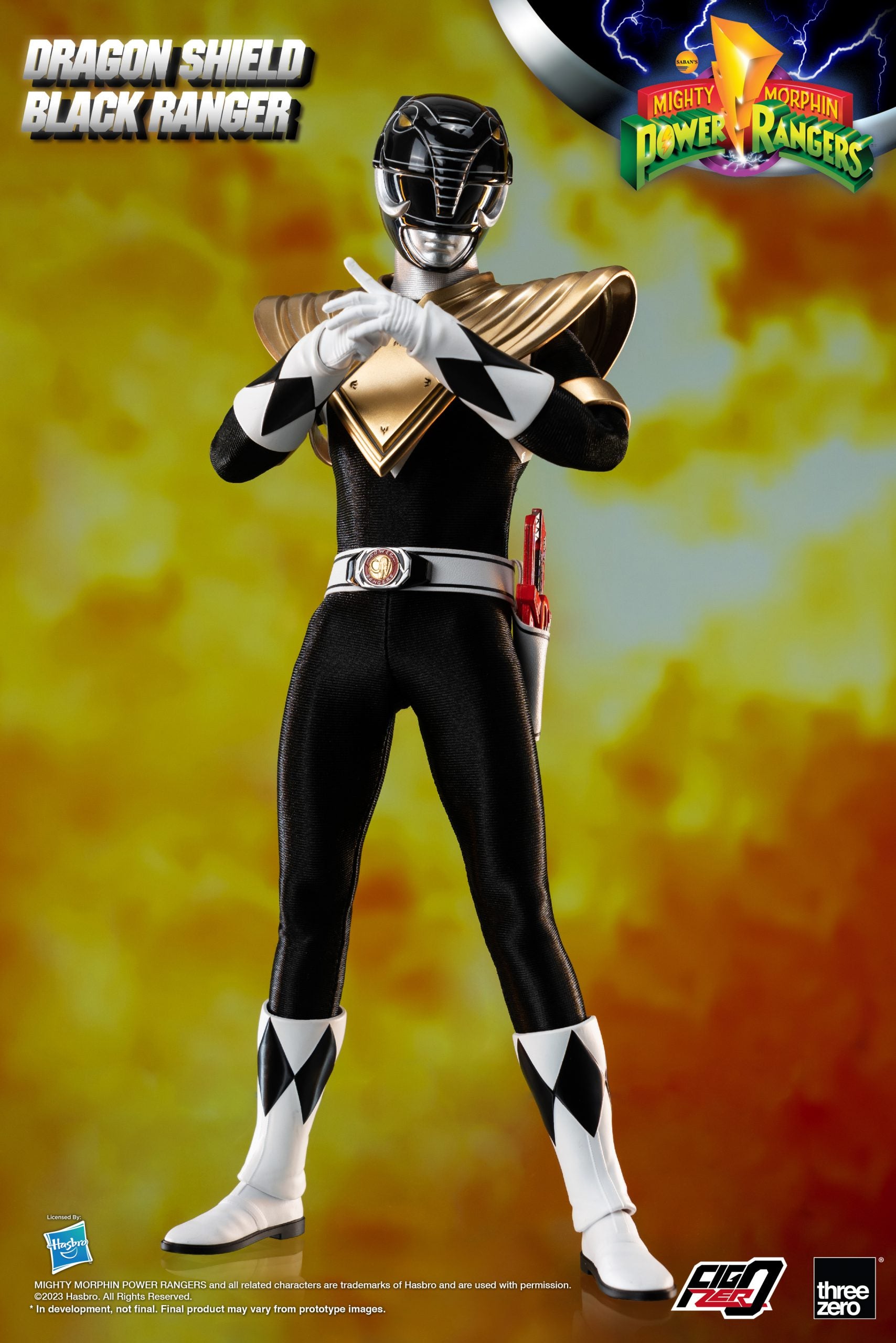 PRE-ORDER threezero - FigZero - Mighty Morphin Power Rangers - Dragon Shield Black Ranger 1/6