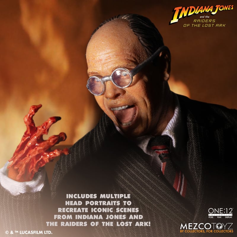 PRE-ORDER Mezco - One:12 Collective - Indiana Jones: Raiders of the Lost Ark - Major Toht and Ark of the Covenant Deluxe Boxed Set