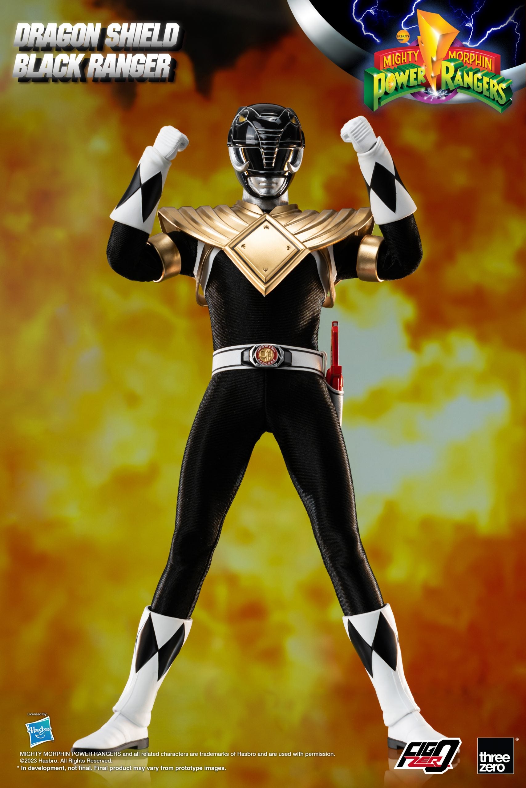 PRE-ORDER threezero - FigZero - Mighty Morphin Power Rangers - Dragon Shield Black Ranger 1/6