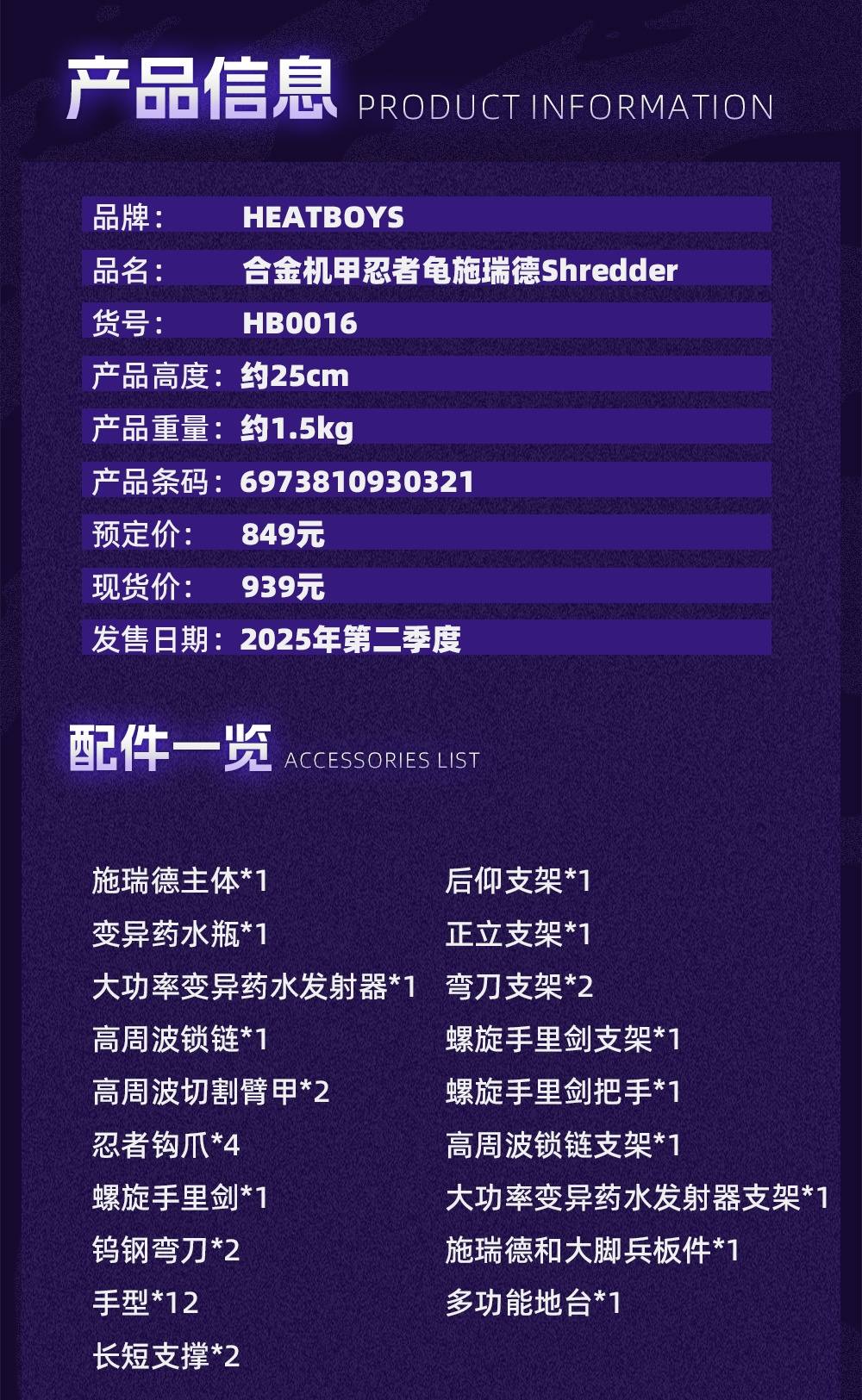 PRE-ORDER Heatboys - Teenage Mutant Ninja Turtles - Shredder