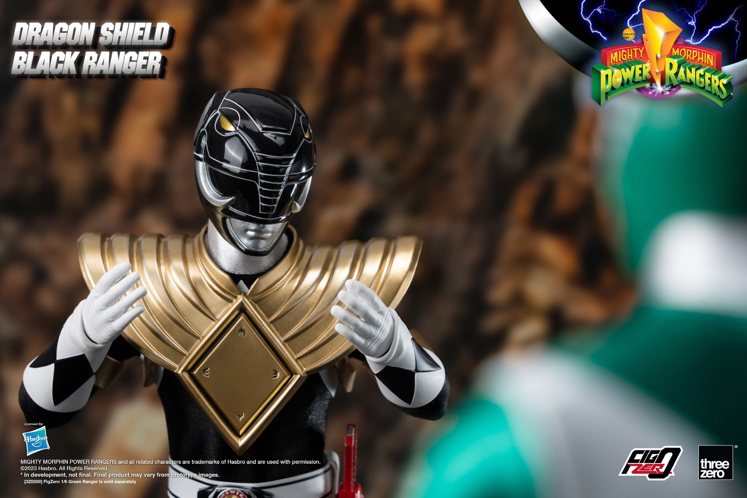 PRE-ORDER threezero - FigZero - Mighty Morphin Power Rangers - Dragon Shield Black Ranger 1/6