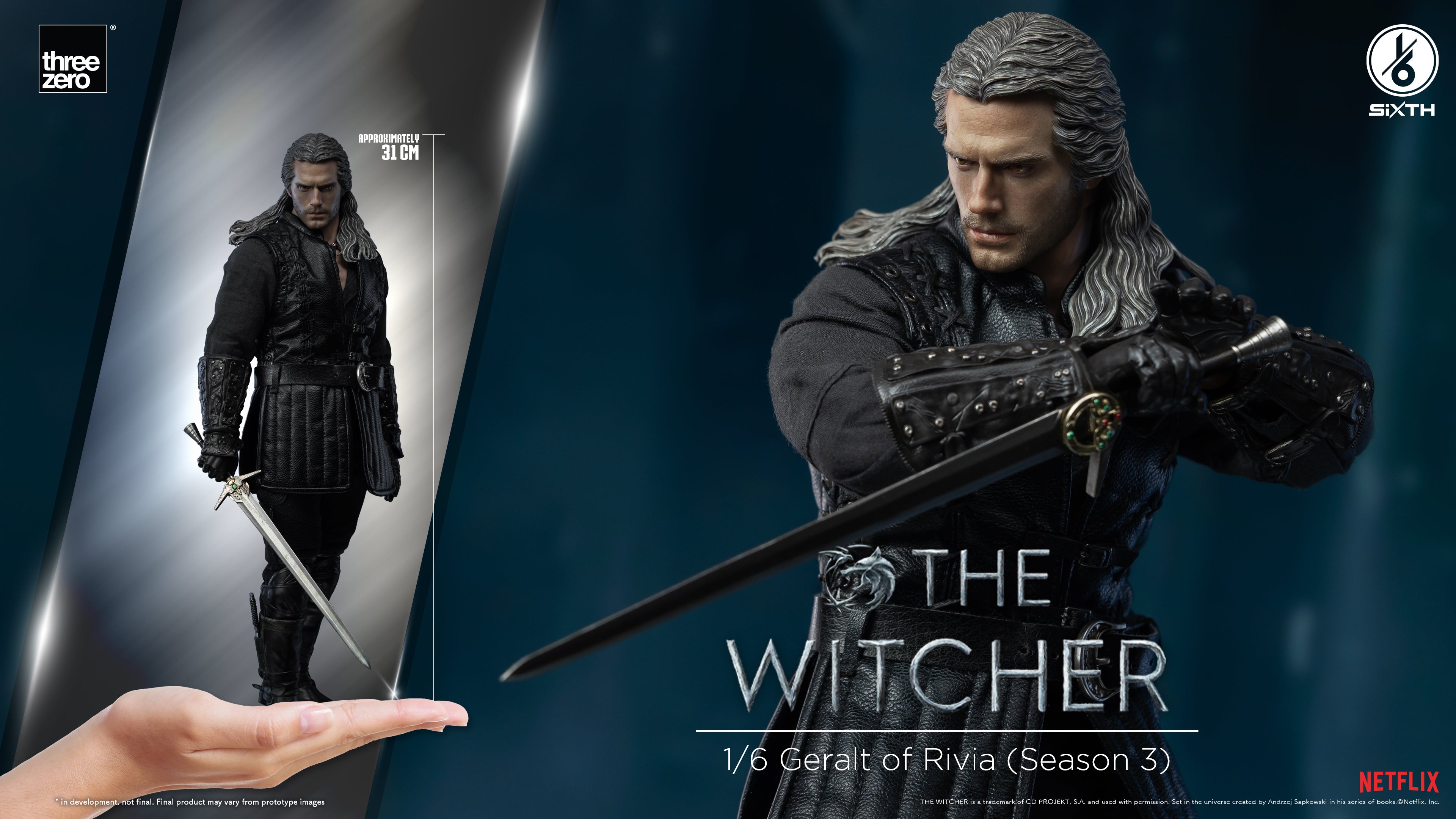 PRE-ORDER threezero - The Witcher - Geralt of Rivia: Season 3 1/6