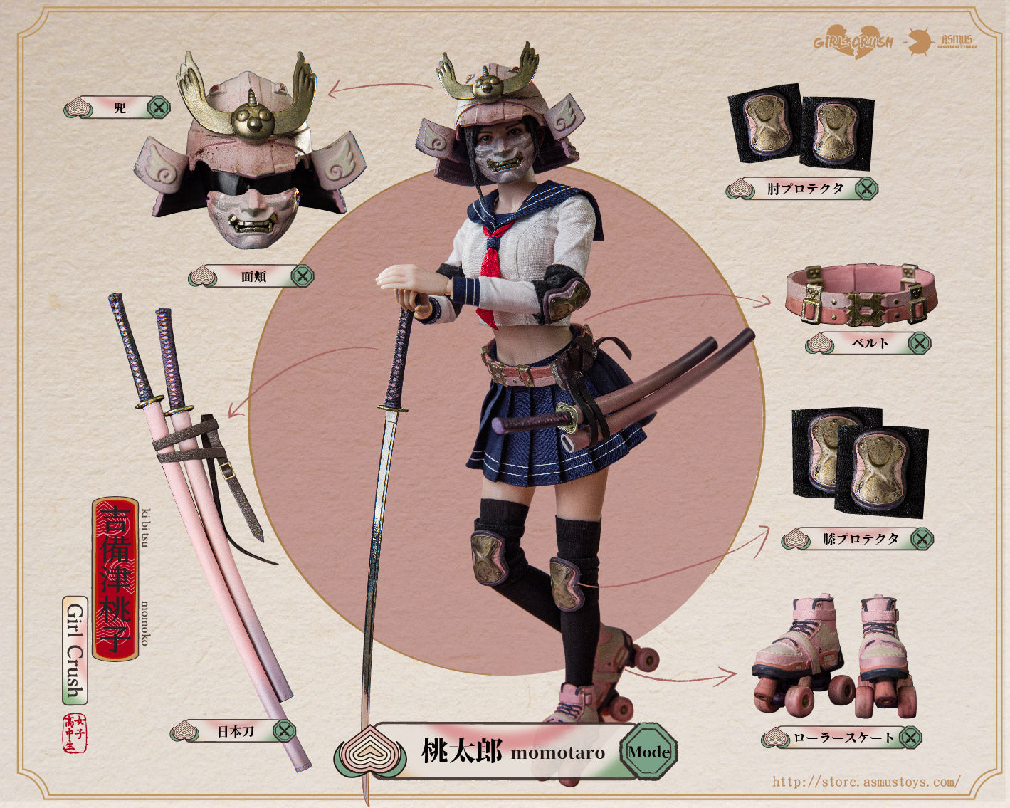 PRE-ORDER Girl Crush Series - Kibitsu Momoko 1/6