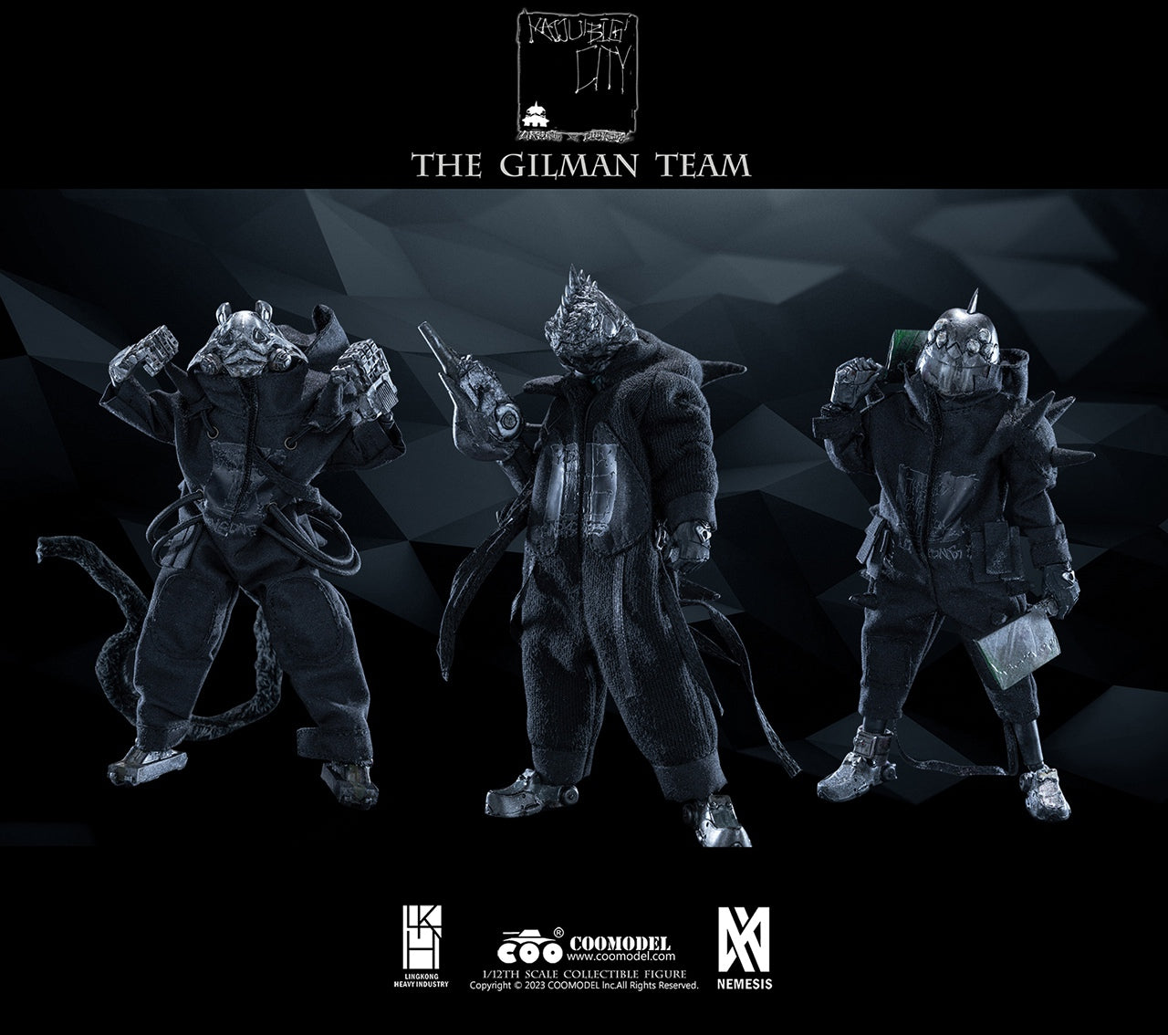 PRE-ORDER Kaijuu Big City - Gilman Team 1/12 [Set of 3]