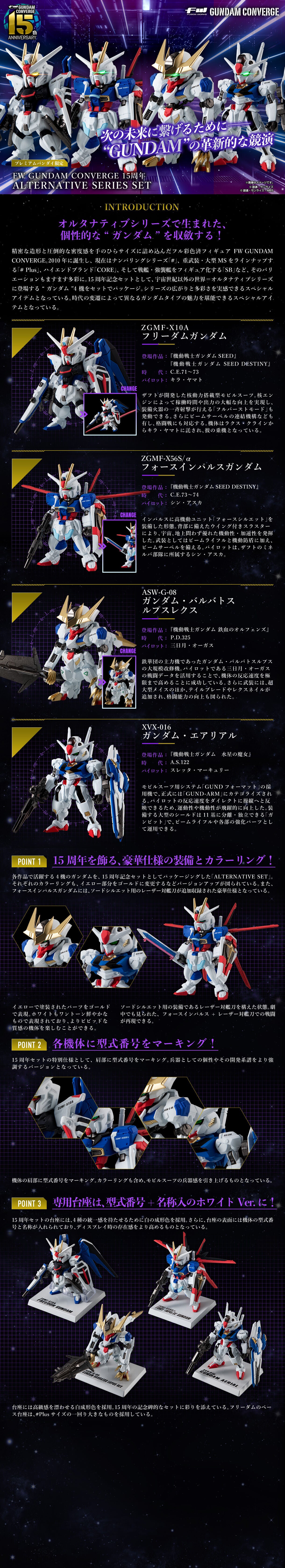 PRE-ORDER Bandai - FW Gundam Converge 15th Anniversary - Alternative Series Set [EXCLUSIVE]