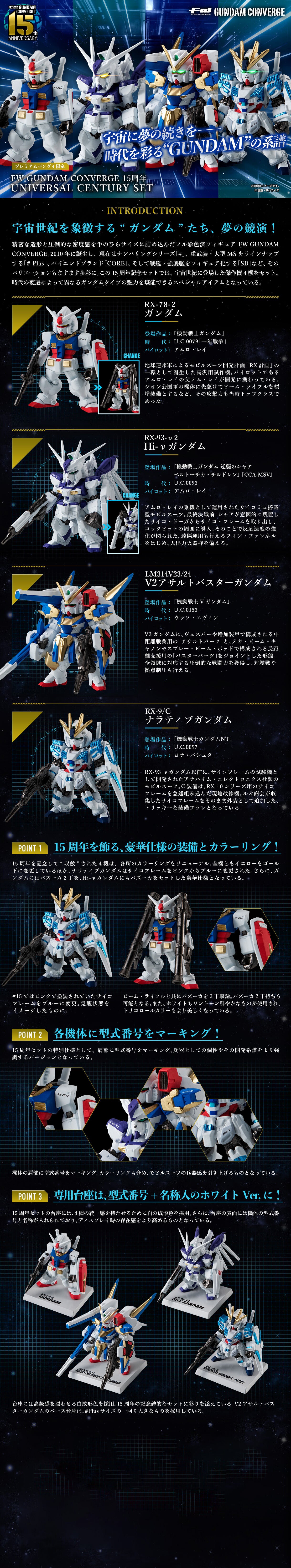 PRE-ORDER Bandai - FW Gundam Converge 15th Anniversary - Universal Century Set [EXCLUSIVE]