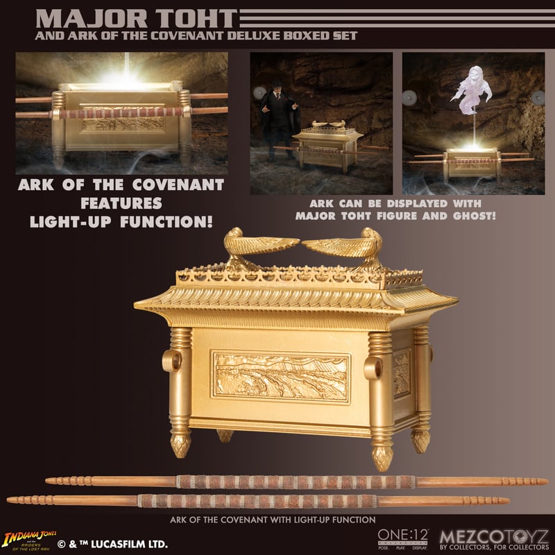 PRE-ORDER Mezco - One:12 Collective - Indiana Jones: Raiders of the Lost Ark - Major Toht and Ark of the Covenant Deluxe Boxed Set