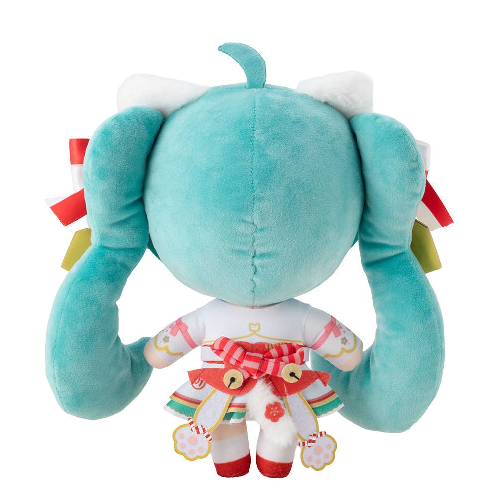 SPECIAL ORDER KADOKAWA - Hatsune Miku × Maneki Neko - Hatsune Miku White Cat Plush Toy: Art by Rassu [JP]