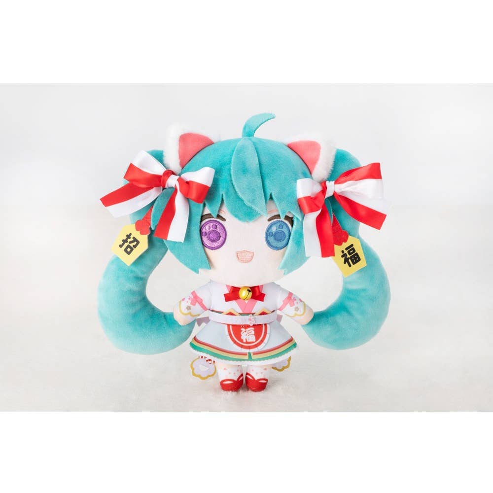 SPECIAL ORDER KADOKAWA - Hatsune Miku × Maneki Neko - Hatsune Miku White Cat Plush Toy: Art by Rassu [JP]