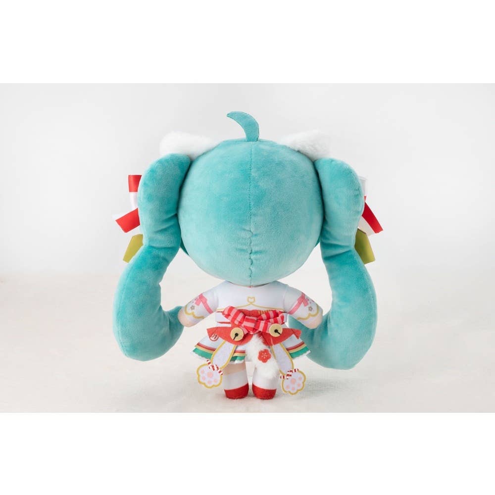 SPECIAL ORDER KADOKAWA - Hatsune Miku × Maneki Neko - Hatsune Miku White Cat Plush Toy: Art by Rassu [JP]