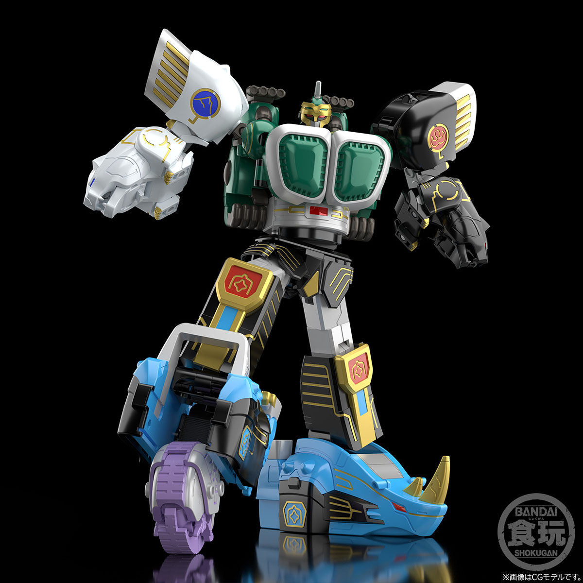 PRE-ORDER Bandai - Shokugan Modeling Project - Hyakujuu Sentai GaoRanger - Hyakujuu Gattai Gaomuscle, Gaorhinos, and Gaomadillo [February 2027]