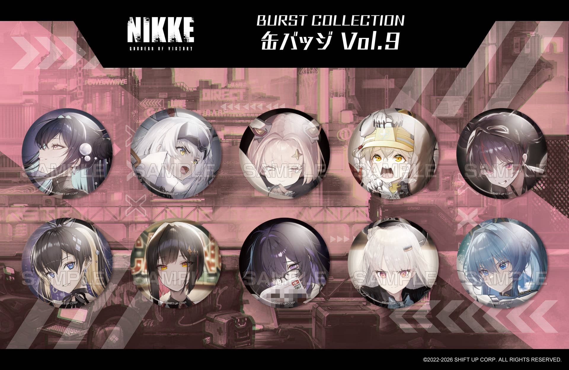 SPECIAL ORDER ALGERNON PRODUCT - GODDESS OF VICTORY: NIKKE BURST COLLECTION Tin Badge Vol. 09 [JP]