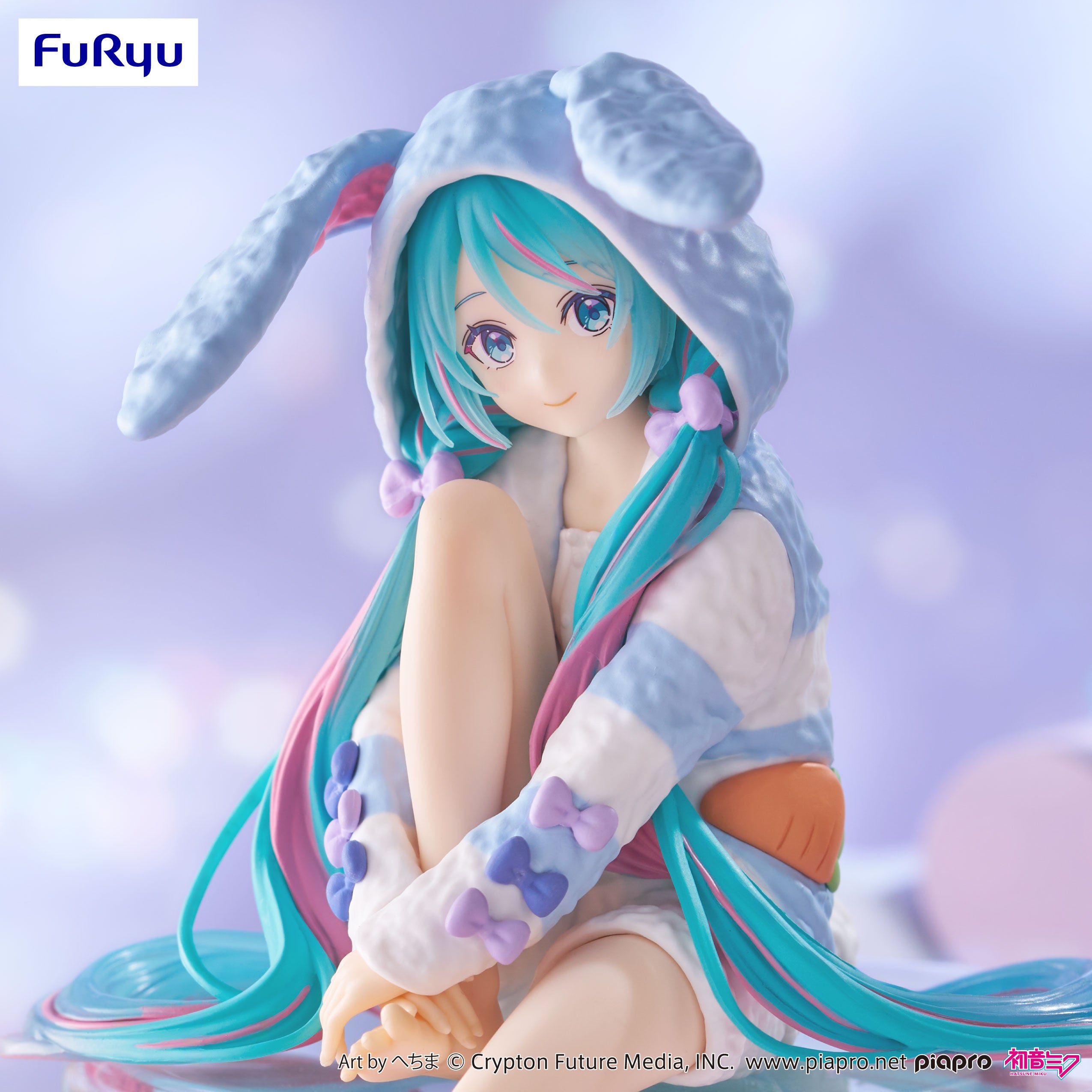 IN-STOCK FuRyu - Vocaloid Noodle Stopper Figure - Hatsune Miku: Rabbit Ear Hood Pajama Blue Color Ver.