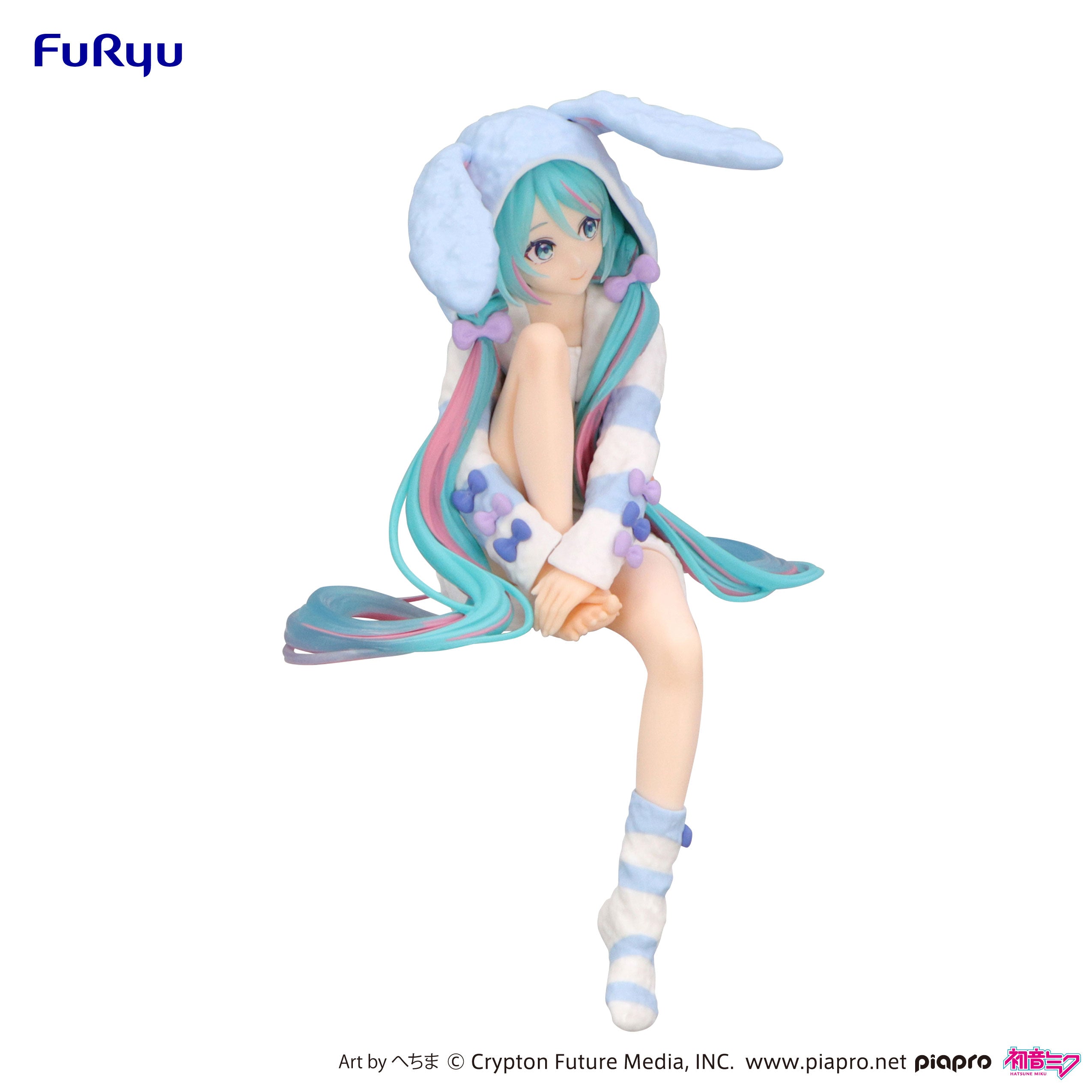 IN-STOCK FuRyu - Vocaloid Noodle Stopper Figure - Hatsune Miku: Rabbit Ear Hood Pajama Blue Color Ver.