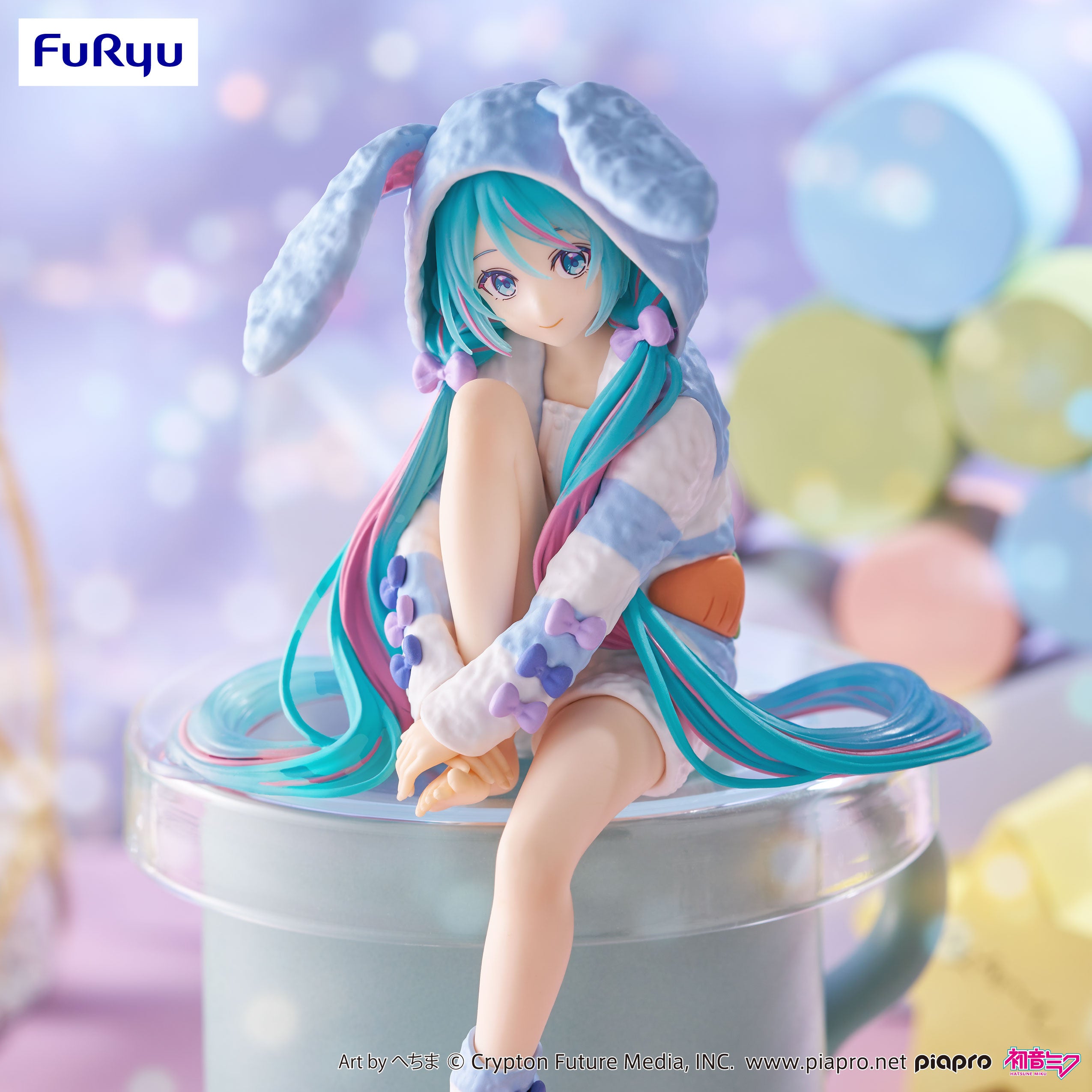 IN-STOCK FuRyu - Vocaloid Noodle Stopper Figure - Hatsune Miku: Rabbit Ear Hood Pajama Blue Color Ver.