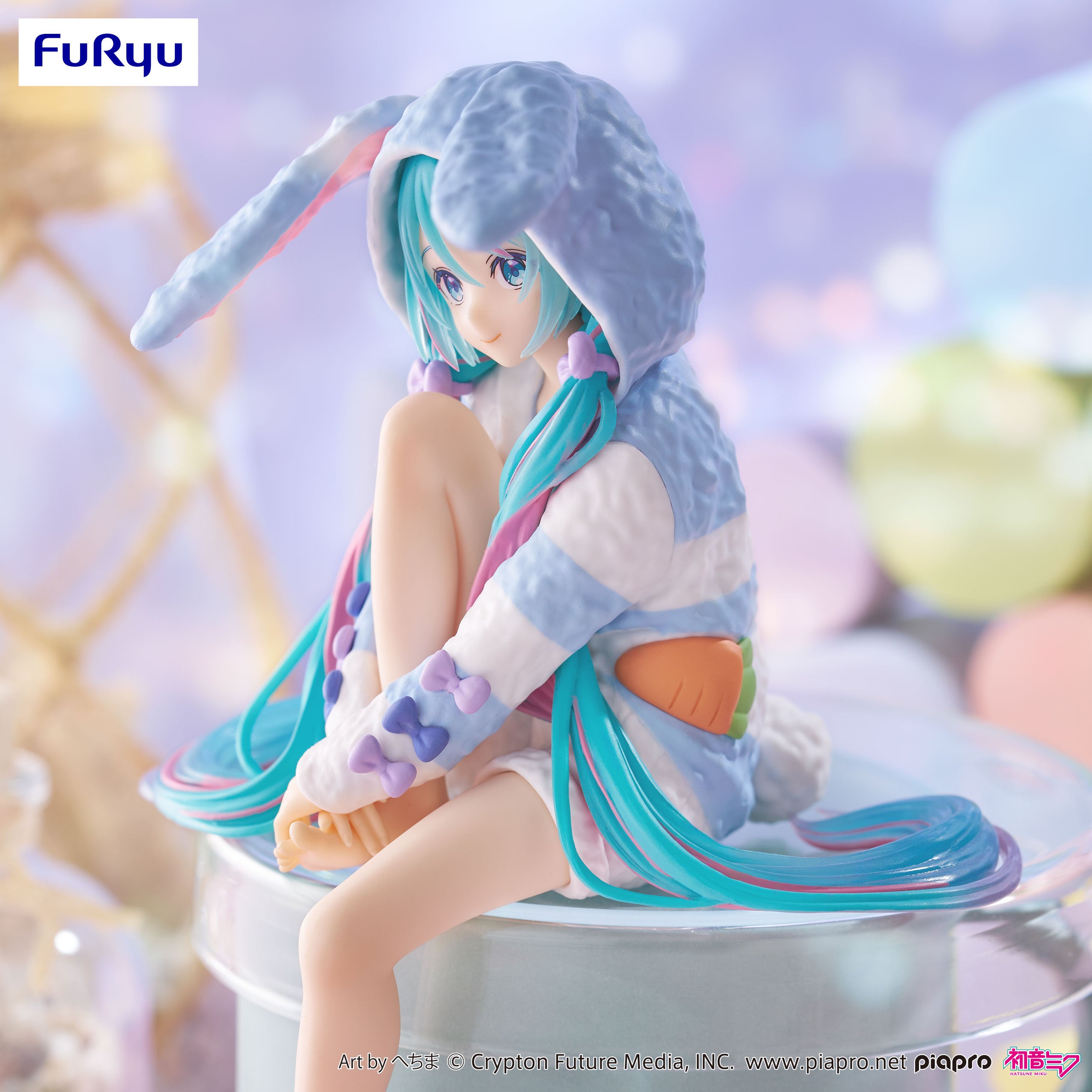 IN-STOCK FuRyu - Vocaloid Noodle Stopper Figure - Hatsune Miku: Rabbit Ear Hood Pajama Blue Color Ver.