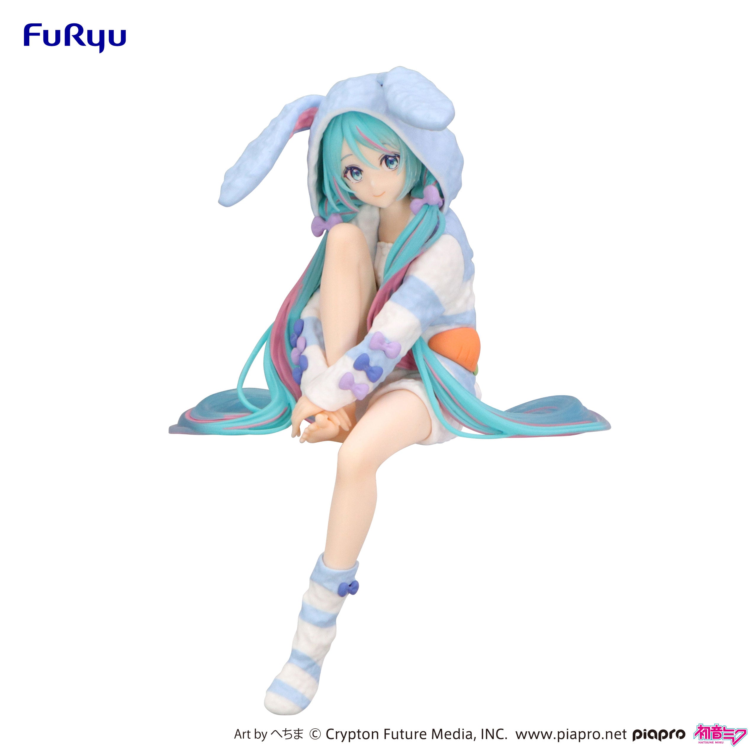 IN-STOCK FuRyu - Vocaloid Noodle Stopper Figure - Hatsune Miku: Rabbit Ear Hood Pajama Blue Color Ver.