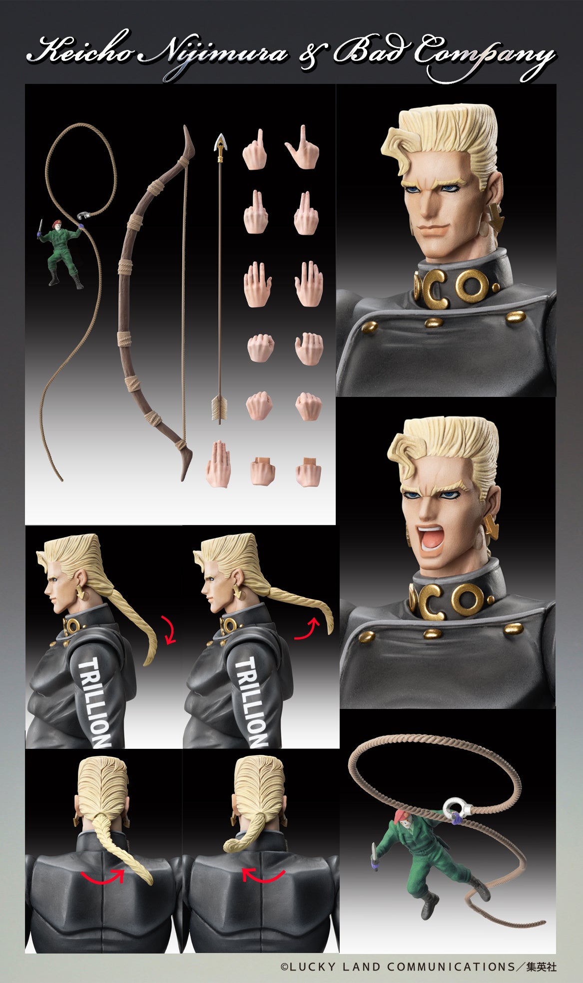 SPECIAL ORDER Medicos Entertainment - Super Action Statue - JoJo's Bizarre Adventure Part 4: Diamond Is Unbreakable - Keichou Nijimura & Bad Company [EXCLUSIVE]