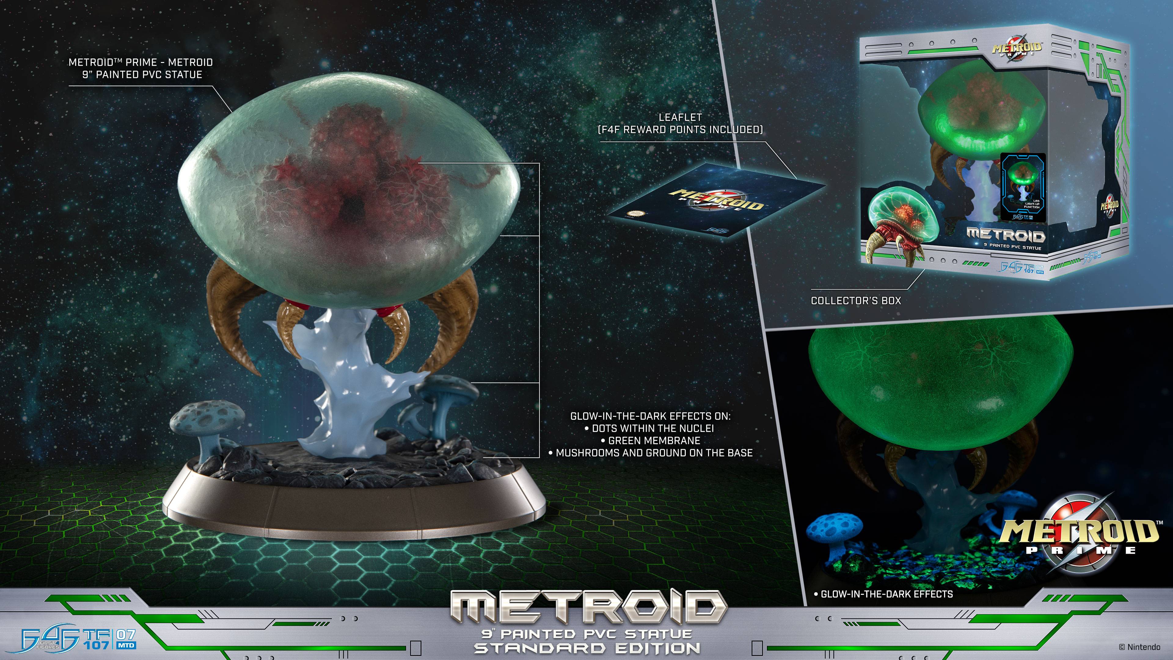 SPECIAL ORDER First 4 Figures - Metroid Prime Glow-in-the-Dark Soft Vinyl Figure - Metroid [JP]