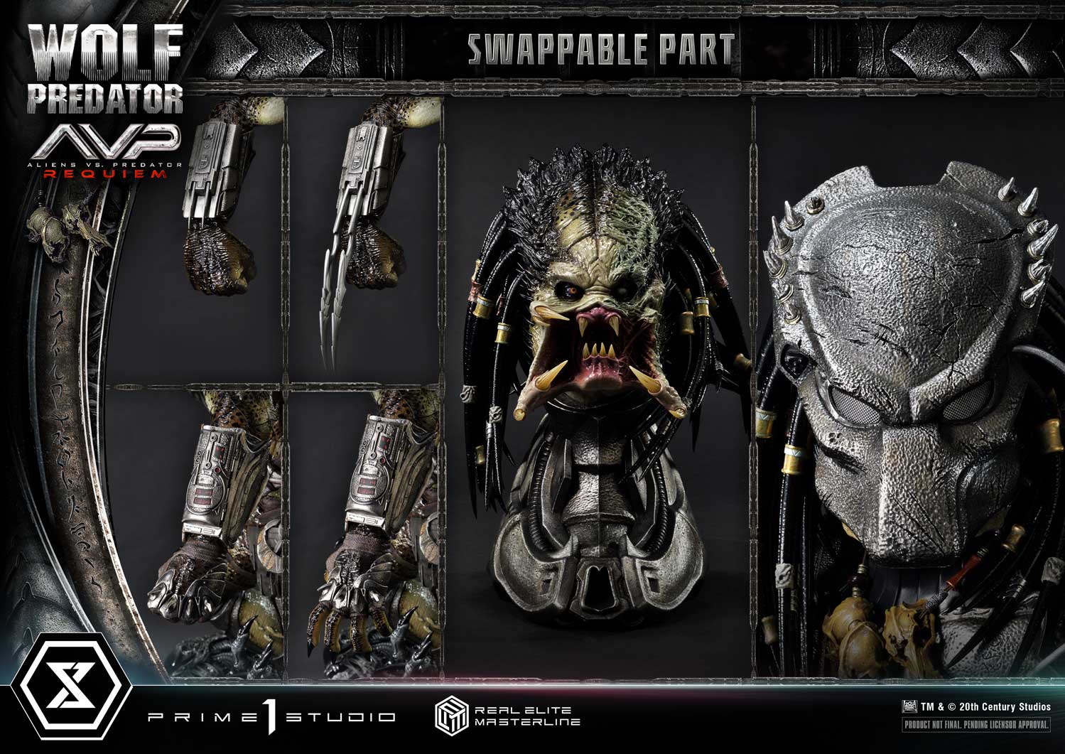 PRE-ORDER Prime1 Studio - Real Elite Masterline - Aliens vs. Predator: Requiem - Wolf Predator 1/3