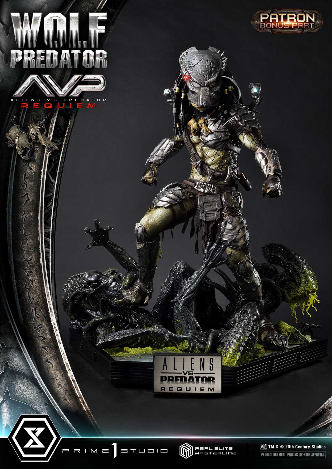 PRE-ORDER Prime1 Studio - Real Elite Masterline - Aliens vs. Predator: Requiem - Wolf Predator DX Bonus Ver. 1/3