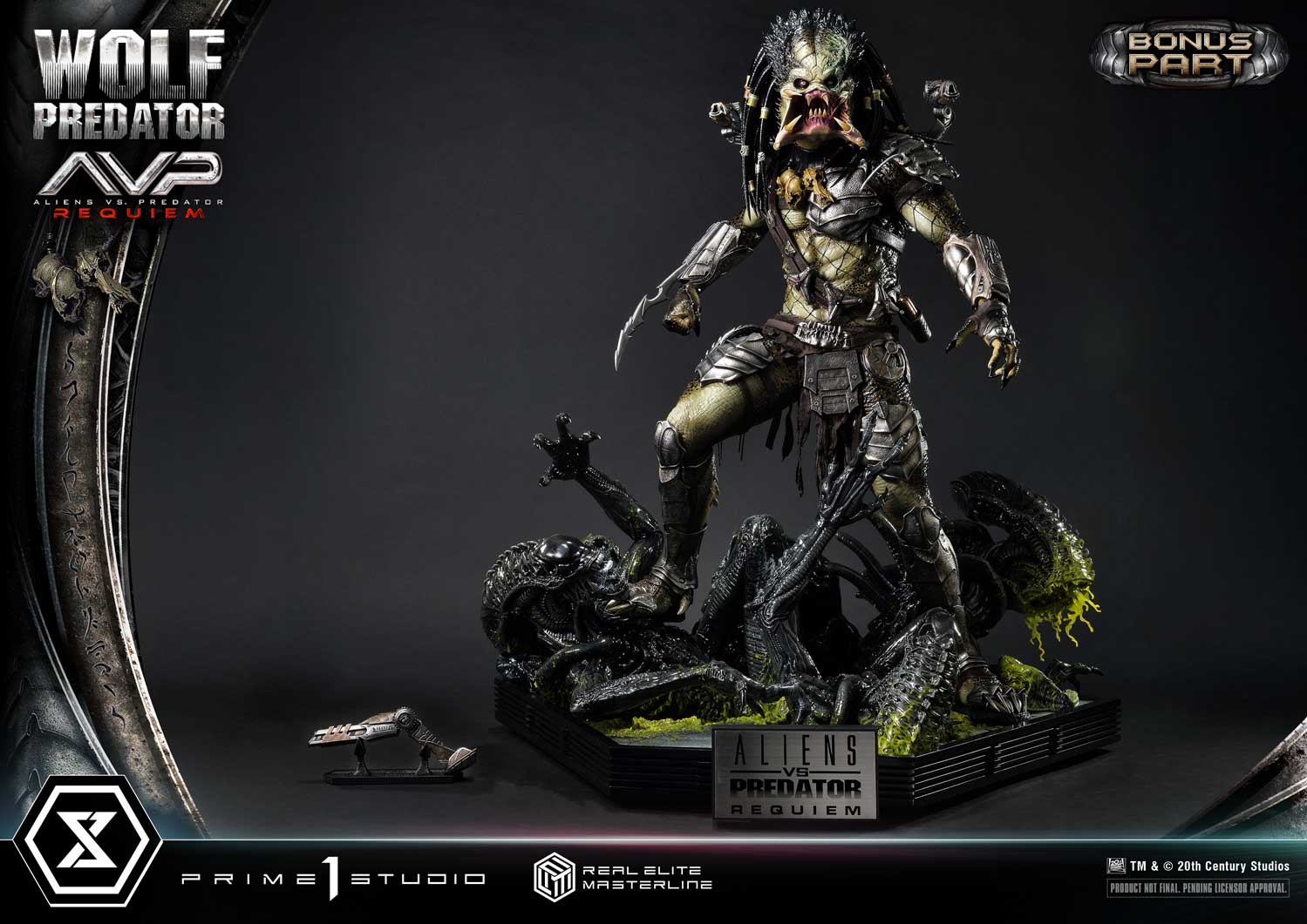 PRE-ORDER Prime1 Studio - Real Elite Masterline - Aliens vs. Predator: Requiem - Wolf Predator DX Bonus Ver. 1/3