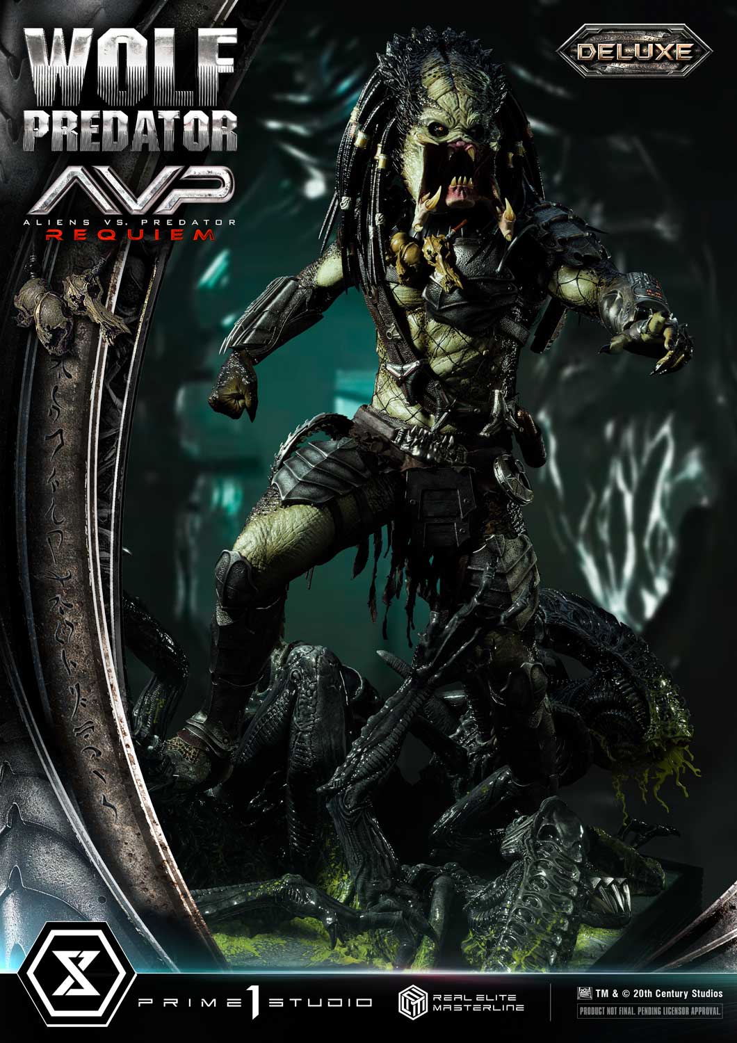 PRE-ORDER Prime1 Studio - Real Elite Masterline - Aliens vs. Predator: Requiem - Wolf Predator DX Bonus Ver. 1/3