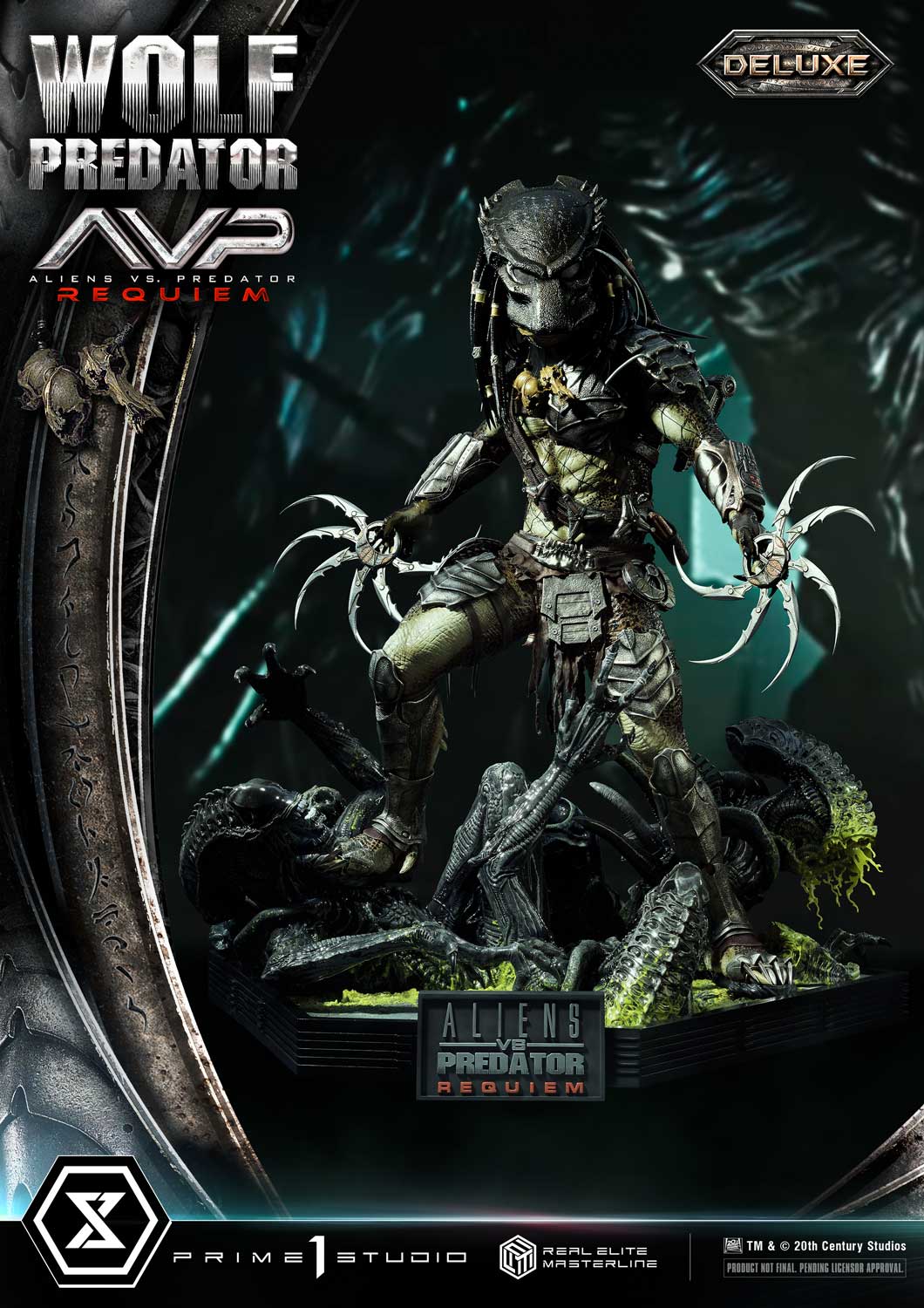 PRE-ORDER Prime1 Studio - Real Elite Masterline - Aliens vs. Predator: Requiem - Wolf Predator DX Bonus Ver. 1/3