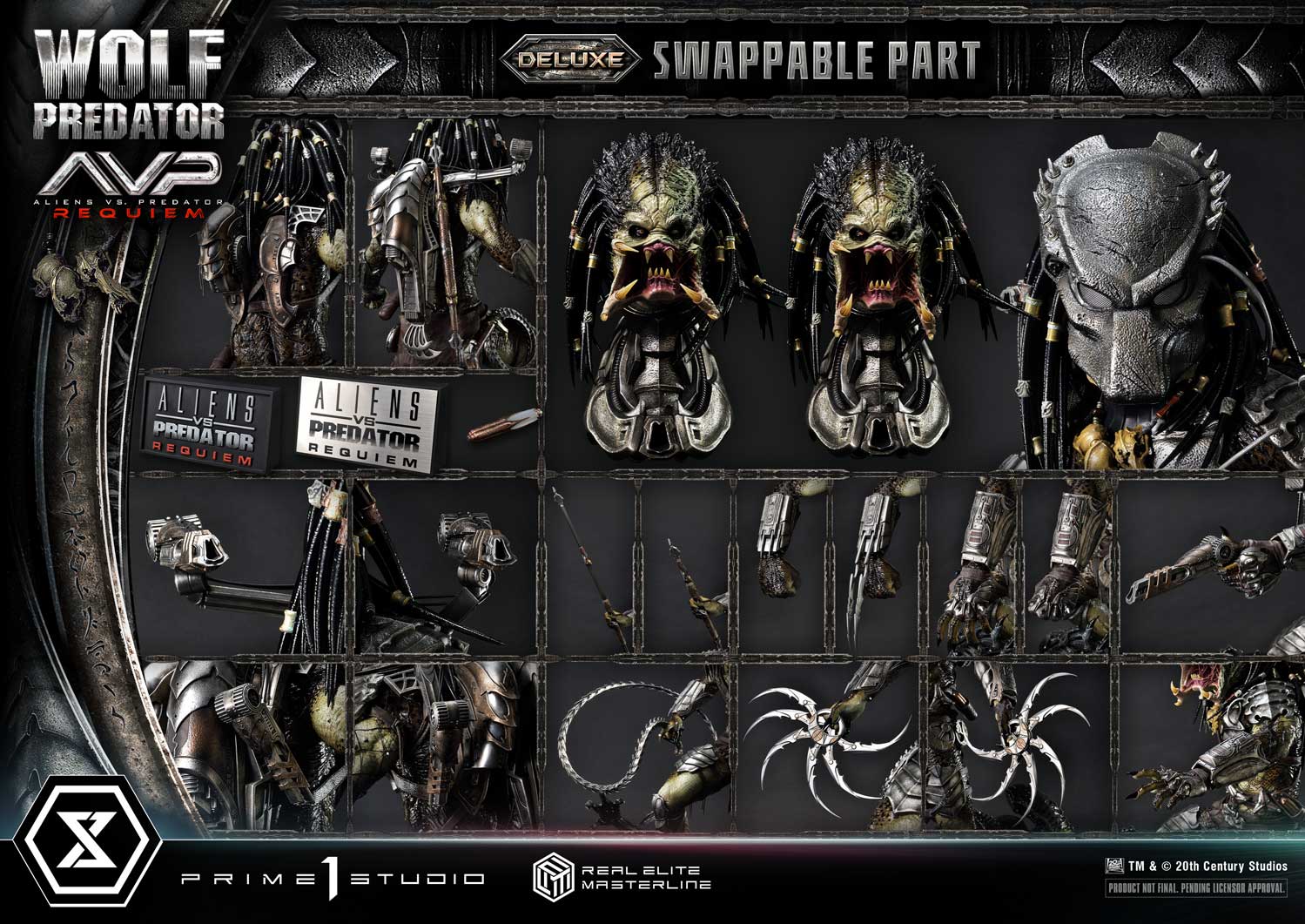 PRE-ORDER Prime1 Studio - Real Elite Masterline - Aliens vs. Predator: Requiem - Wolf Predator DX Bonus Ver. 1/3